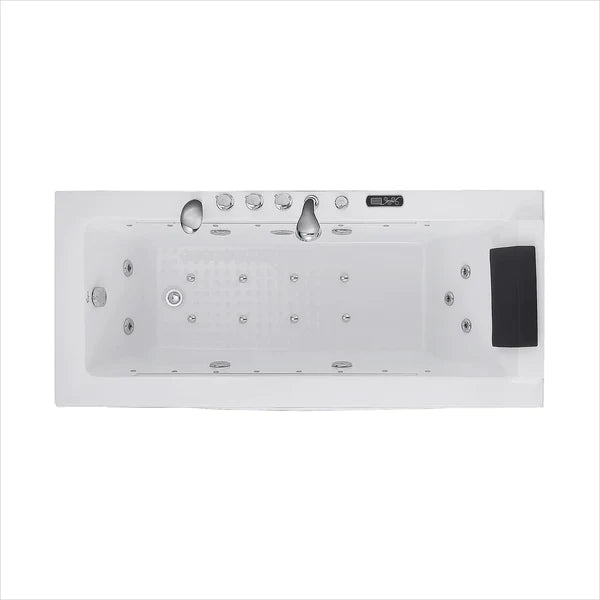 Empava 67-Inch Rectangular Jetted Massage Bathtub with LED Waterfall - 67JT351LED - Perfect for Luxury Bathrooms & Spa-Like Relaxation at Home