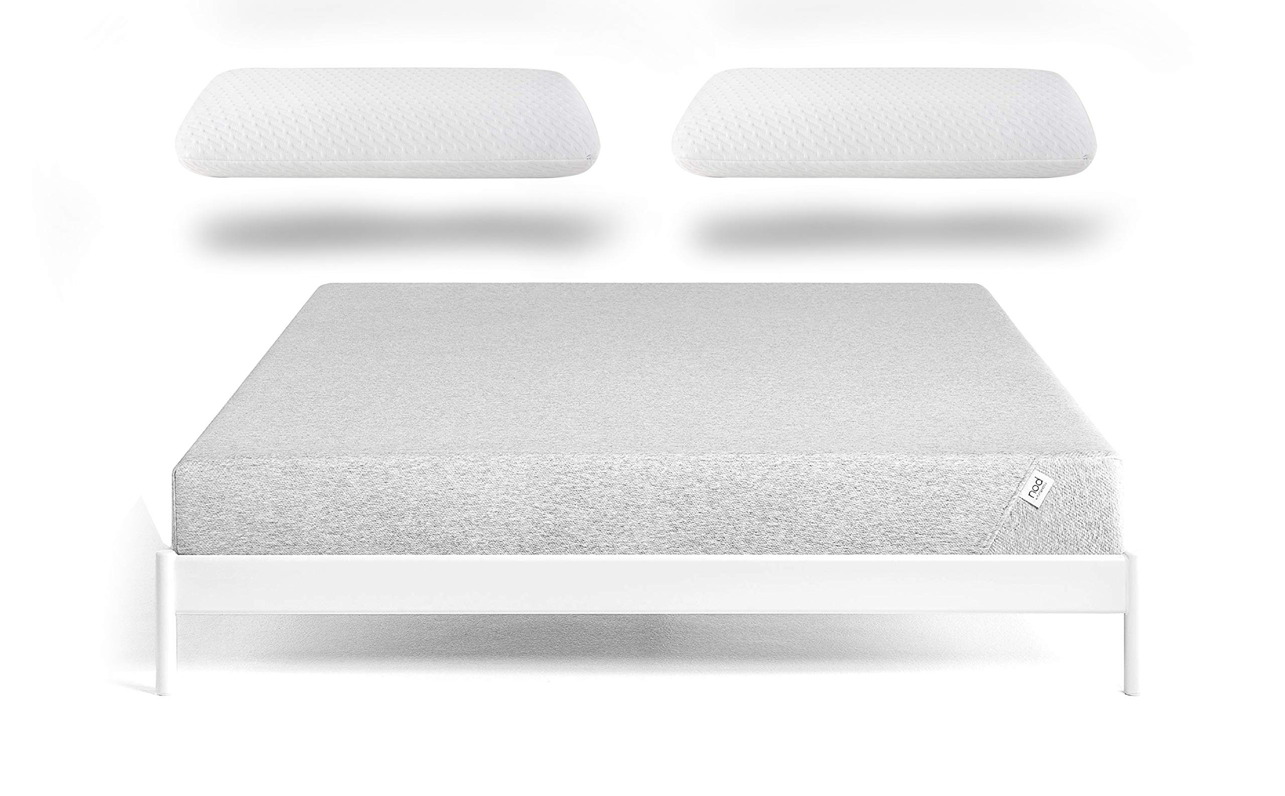 Tuft & Needle Nod 8-Inch Adaptive Foam Queen Mattress with 2 Standard Pillows - Medium Firm Support for Back & Side Sleepers - Perfect for Guest Rooms, Apartments & Dorm Beds