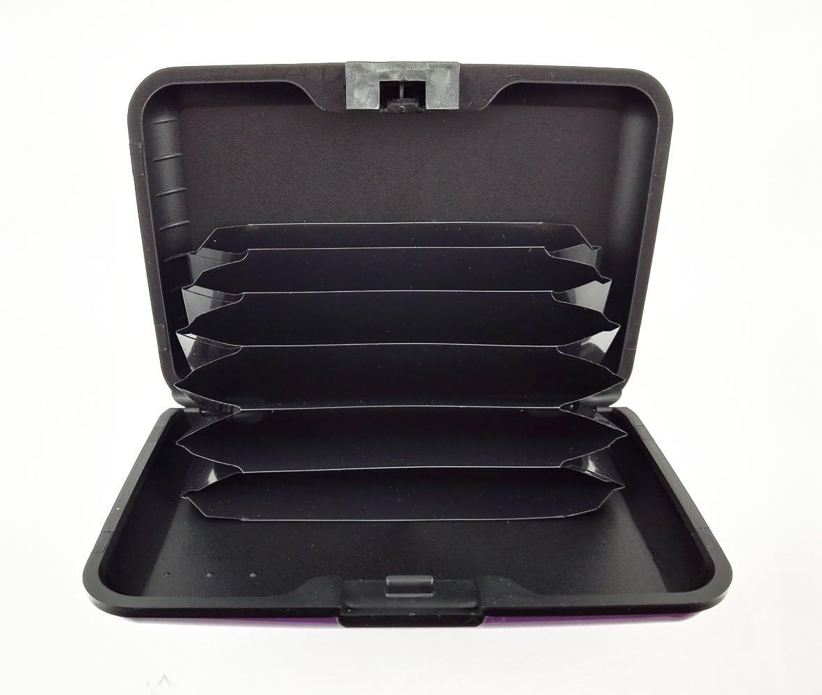 Yueton RFID Credit Card Wallet - 2 Pack for Men & Women - Business Card Holder (Purple, Blue) - Perfect for Travel & Work