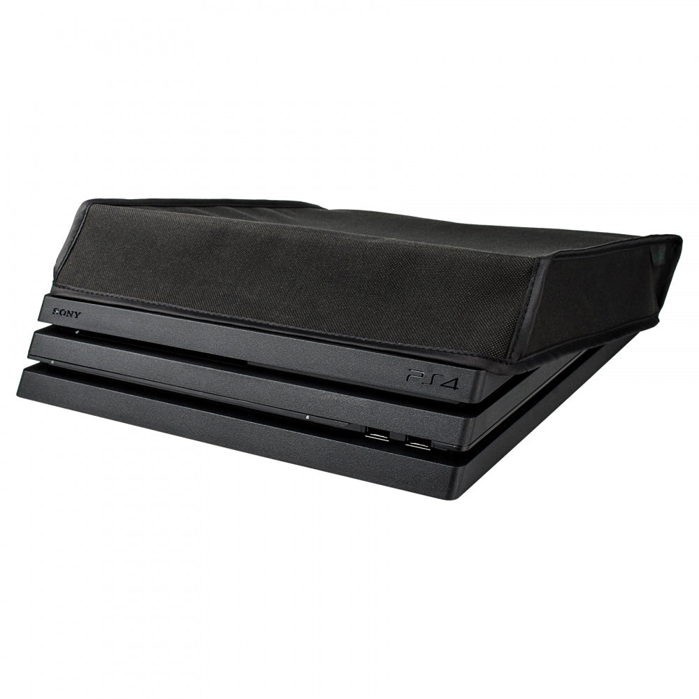 eXtremeRate Black Horizontal Dust Cover for PS4 Pro Console - Protect Your Gaming System from Dust & Debris - Perfect for Home & Office Gaming Setups