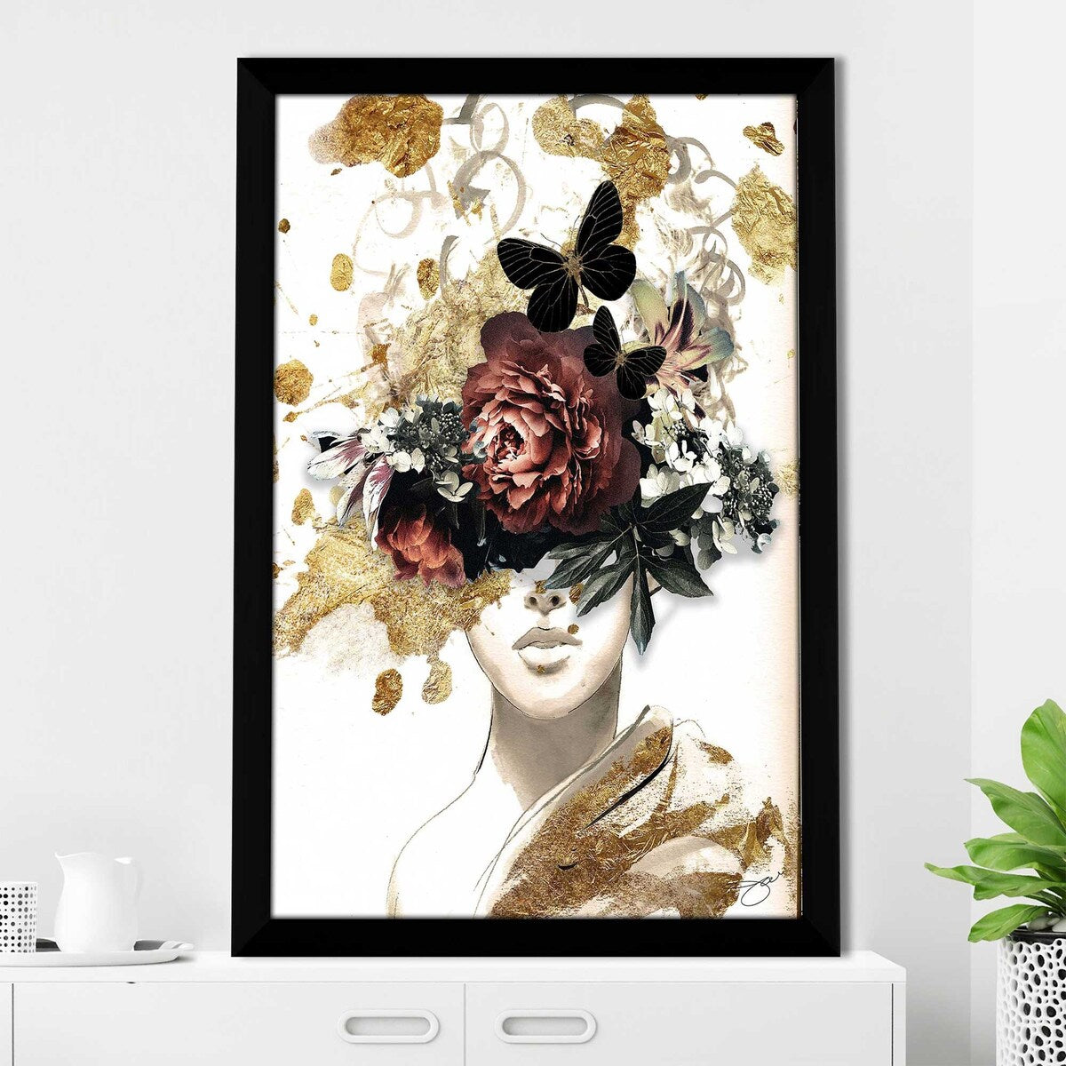 Vintage Floral Jodi Print Acrylic Wall Art - Elegant Home Decor for Living Room, Bedroom & Office