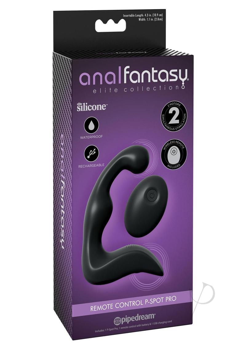 Anal Fantasy Elite Rechargeable Silicone Prostate Massager with Remote Control - Black | Powerful G-Spot & P-Spot Stimulator for Men | Perfect for Solo Play & Couples Intimacy