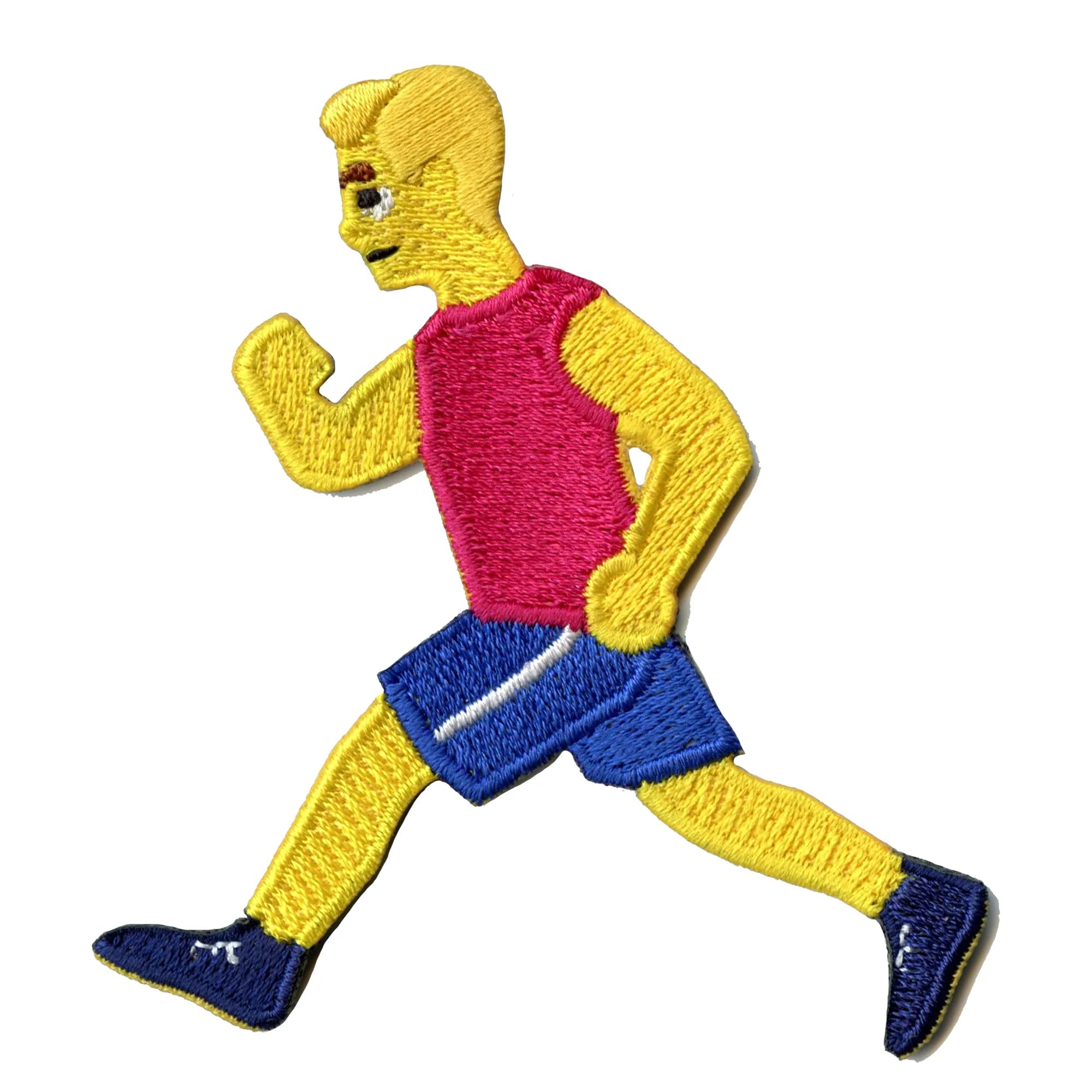 Running Man Yellow Embroidered Iron On Patch - Custom DIY Sewing Applique for Jackets, Bags & Hats - Perfect for Costumes, Cosplay & Fashion Upgrades
