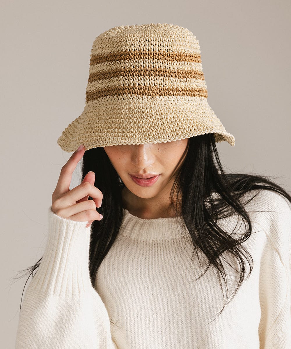 Crochet Packable Bucket Hat for Women - Breathable Summer Sun Hat with Wide Brim - Perfect for Beach, Travel, and Outdoor Activities