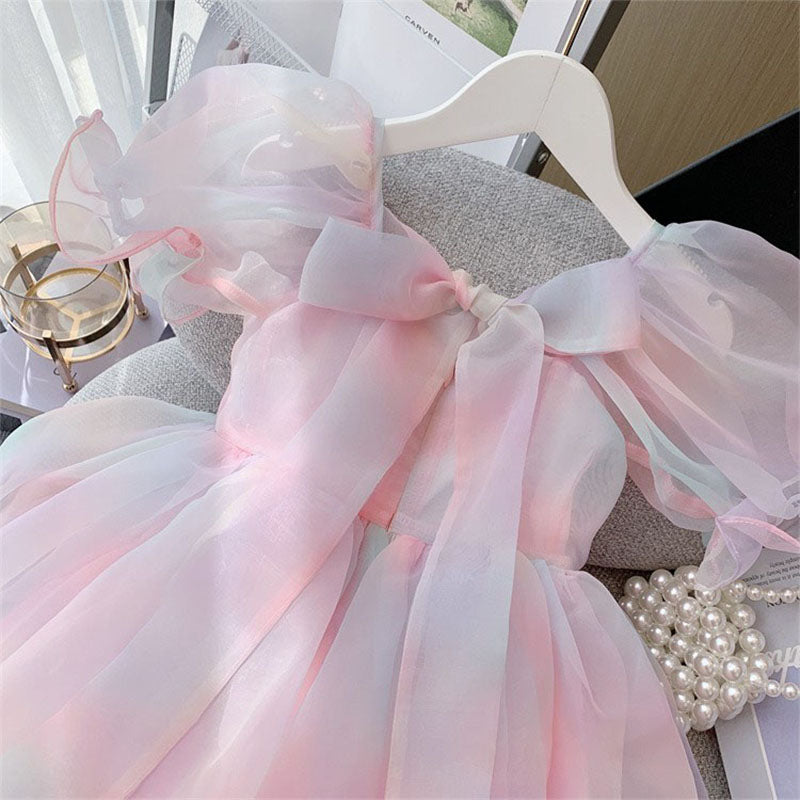 Baby Girl Birthday Party Dress - Summer Multicolor Bowknot Pageant Princess Gown for Special Occasions | Perfect for 1st Birthday, Christening & Photo Shoots