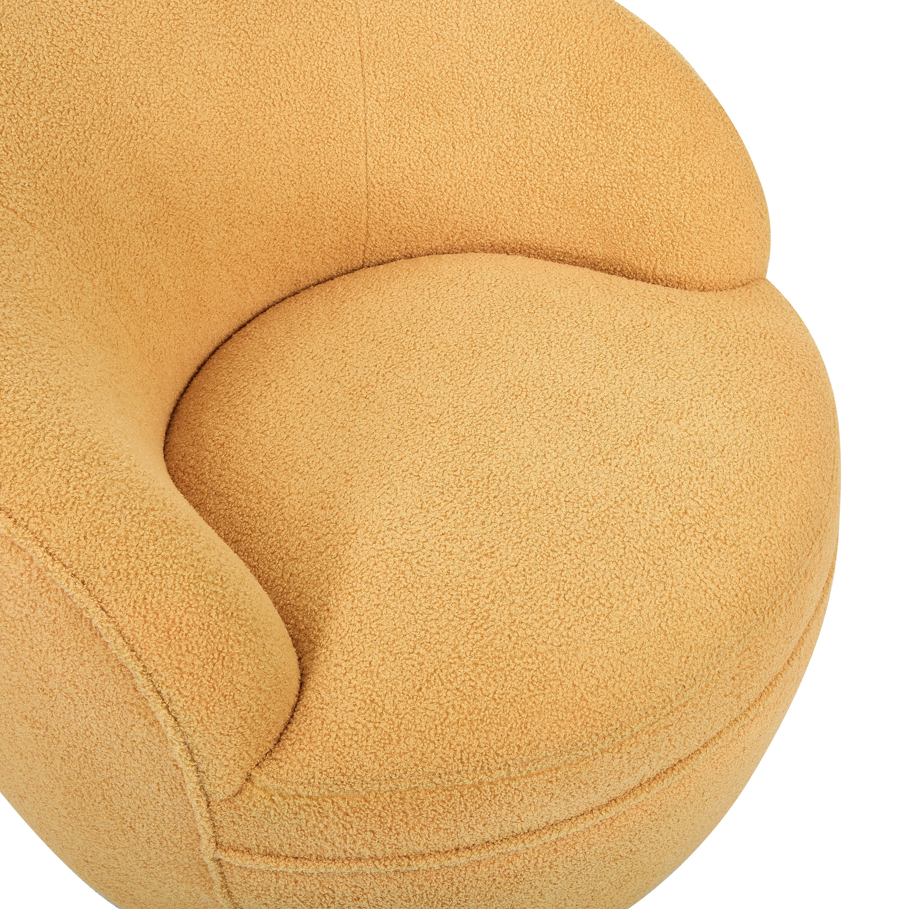 Roundhill Furniture Galleria 360 Swivel Faux Shearling Barrel Chair - Cozy Modern Accent Chair for Living Room, Bedroom & Office - Perfect for Reading, Relaxing & Home Decor