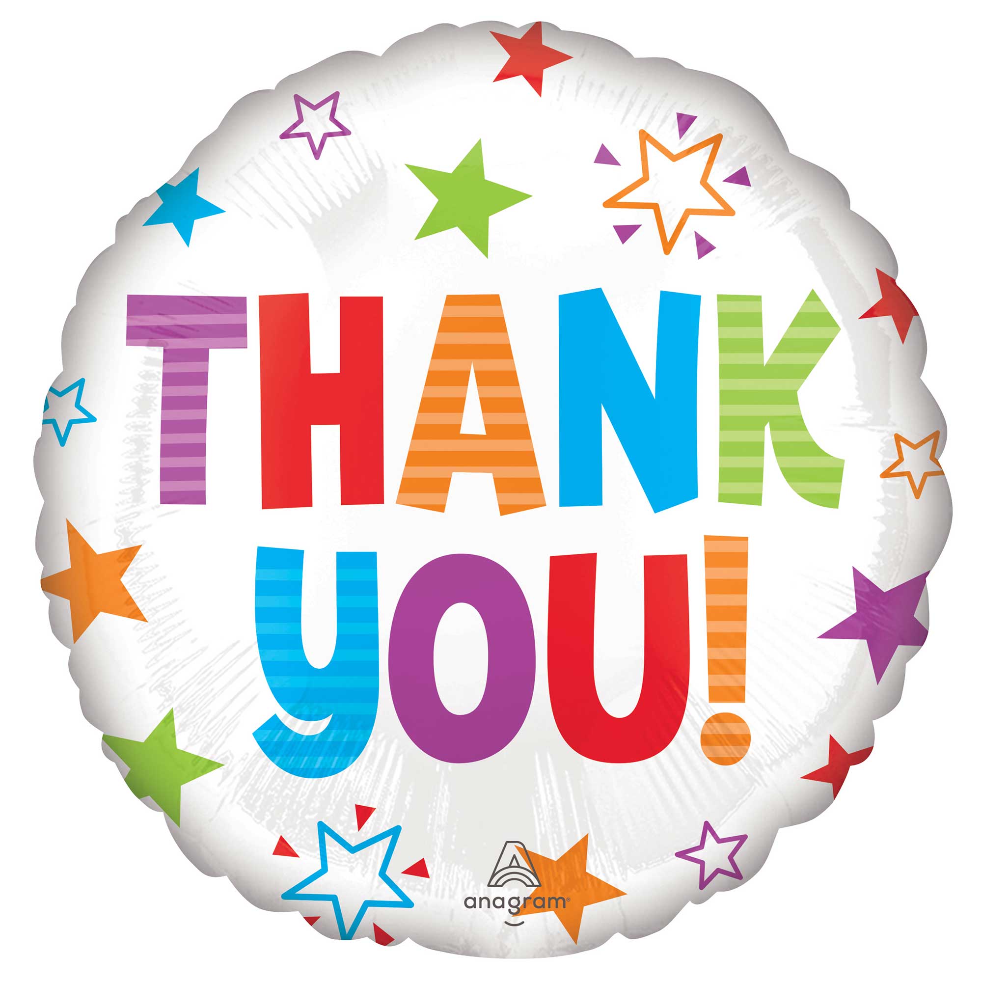 45cm Standard HX Thank You Colorful Stars Balloons - Perfect for Birthday Parties, Baby Showers & Graduation Celebrations