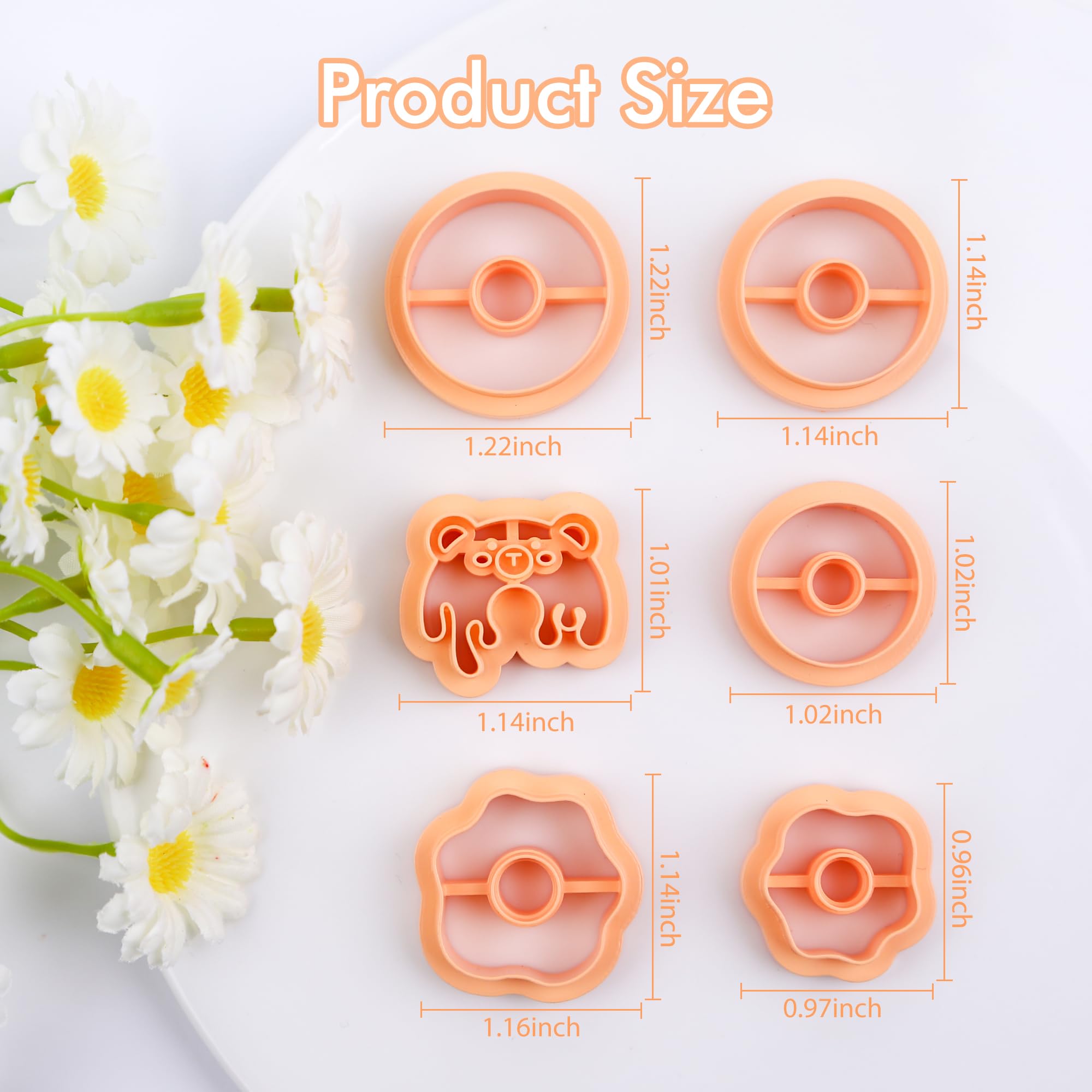 6-Piece Donut Polymer Clay Cutters Set for DIY Jewelry Making - Cute Dessert-Shaped Cutters for Polymer Clay Earrings, Embossing & Food Decorations - Perfect for Handmade Gifts, Craft Projects & Clay Art Creations