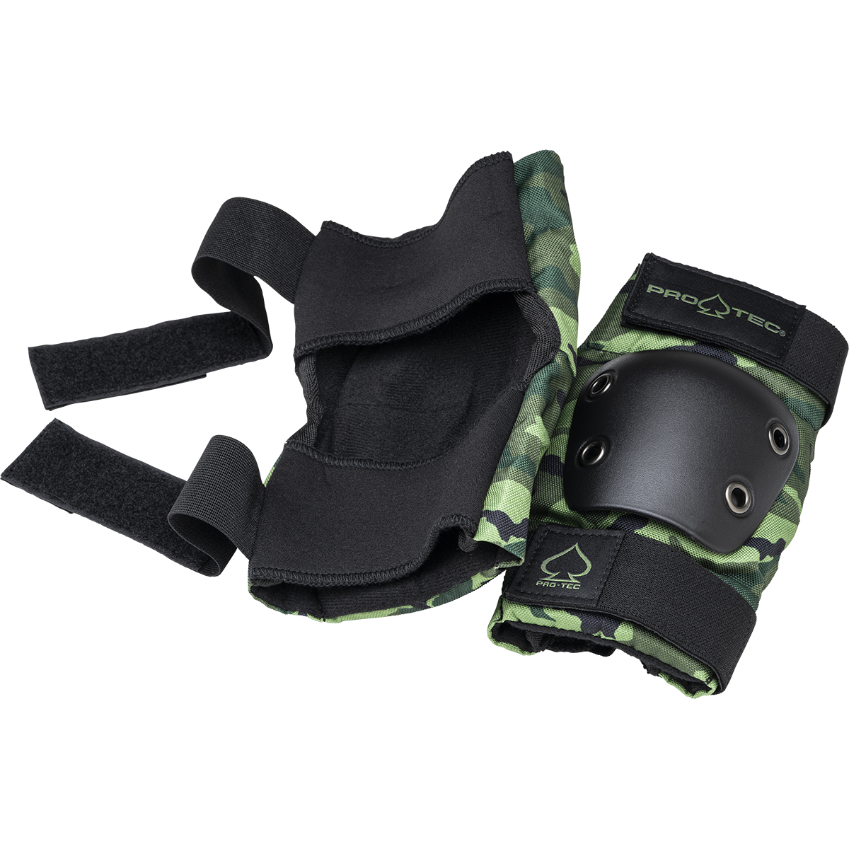 Protec Jr. Street Gear 3-Pack Protective Skateboarding Pads Set - Open Back Camo Design for Kids & Youth - Perfect for Skateboarding, Scootering & Rollerblading Safety