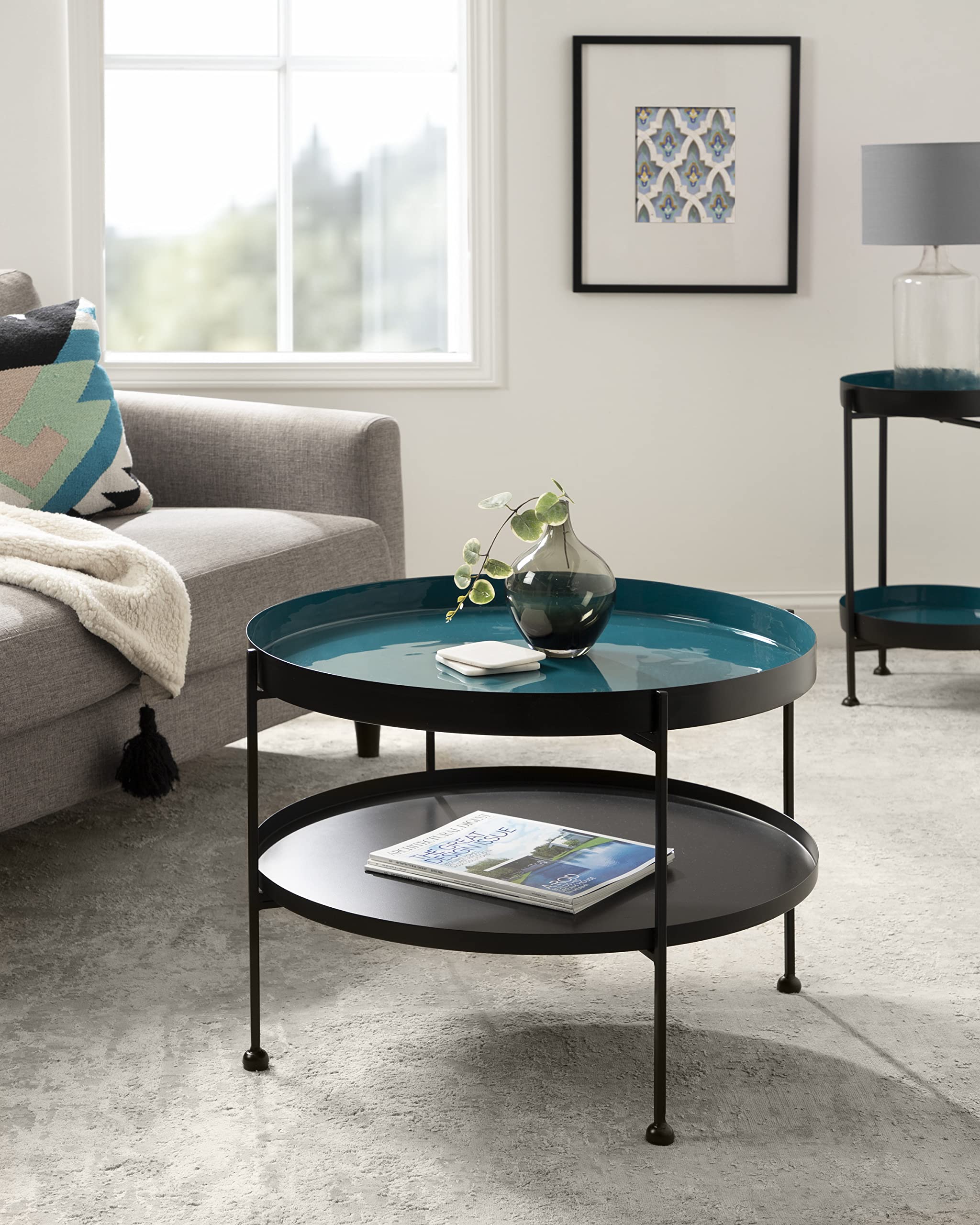 Kate & Laurel Nira Modern Round 2-Tier Coffee Table - 26