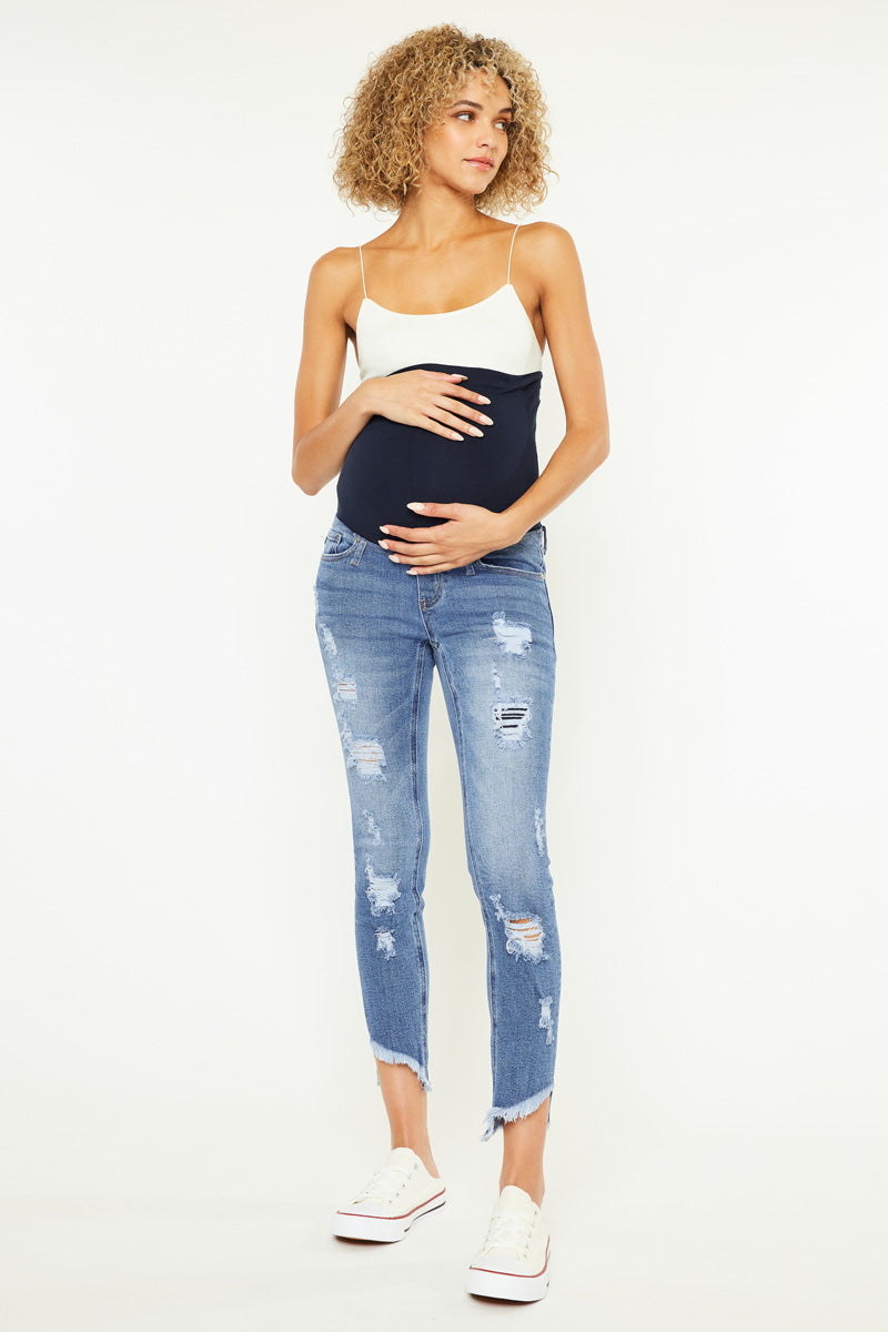 Jezebel Maternity Ankle Skinny Jeans for Women - Stretchy Comfort Fit Pregnancy Pants | Perfect for Work, Casual Wear & Everyday Outfits