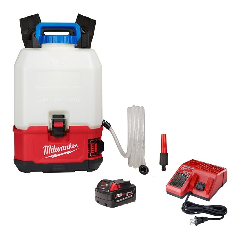 M18 18V Lithium-Ion Cordless Switch Tank 4 Gallon Backpack Water Supply Kit - Ideal for Outdoor Cleaning, Car Washing, and Garden Irrigation