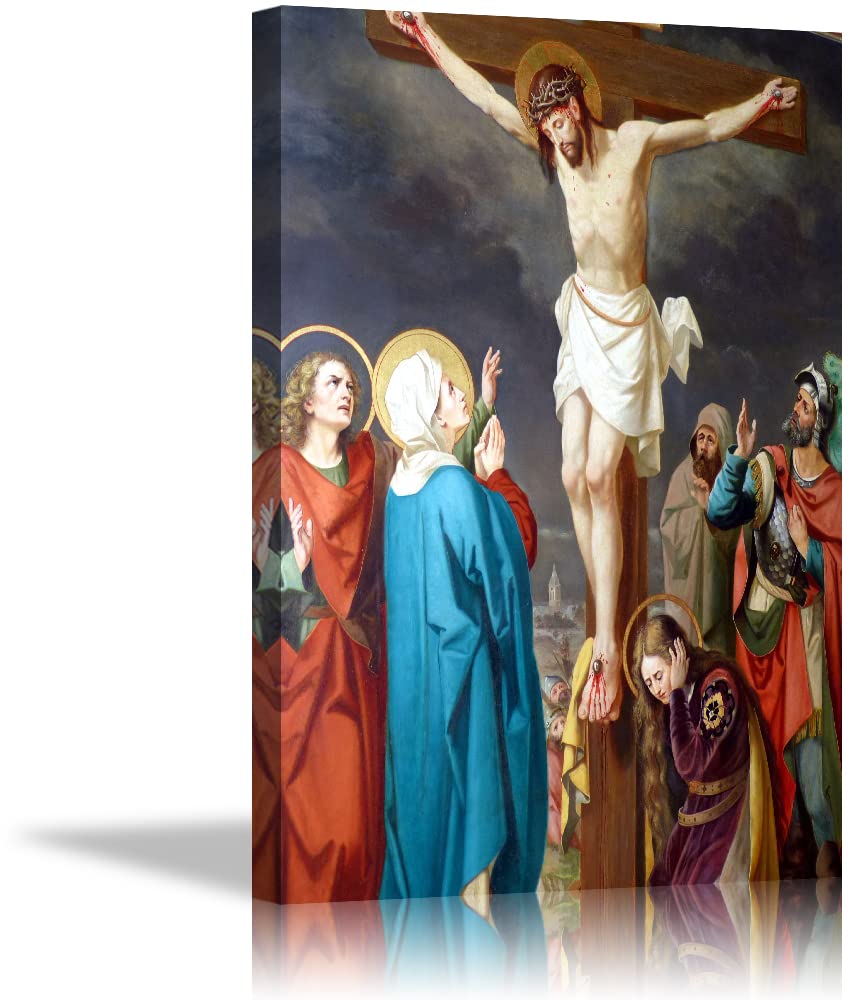 Jesus Crucifix Canvas Wall Art - Christian Religious Decor for Home & Church (28
