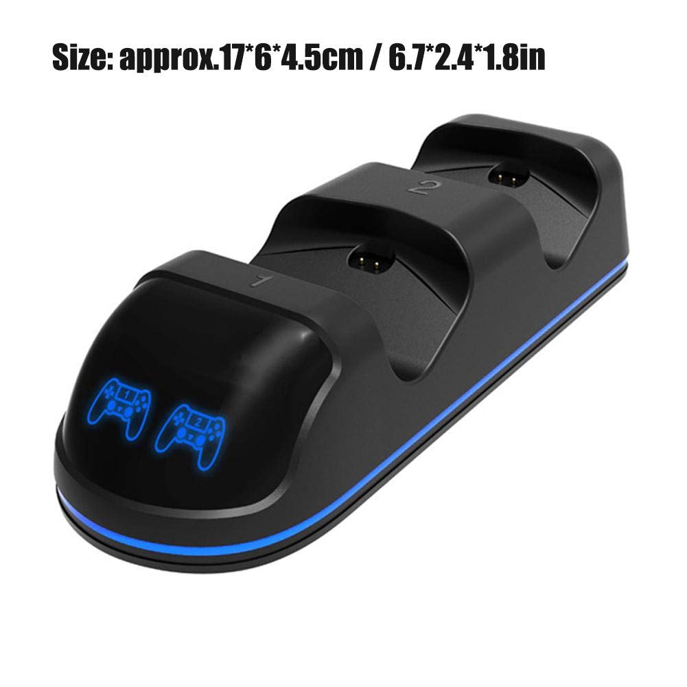 ADITAM PS4 Controller Charger - Wireless Fast Charging Dock Station with LED Display for PS4/PS4 Pro/PS4 Slim Controllers | Dual Shock Charging Stand | Perfect for Gaming Sessions & Multiplayer Setups
