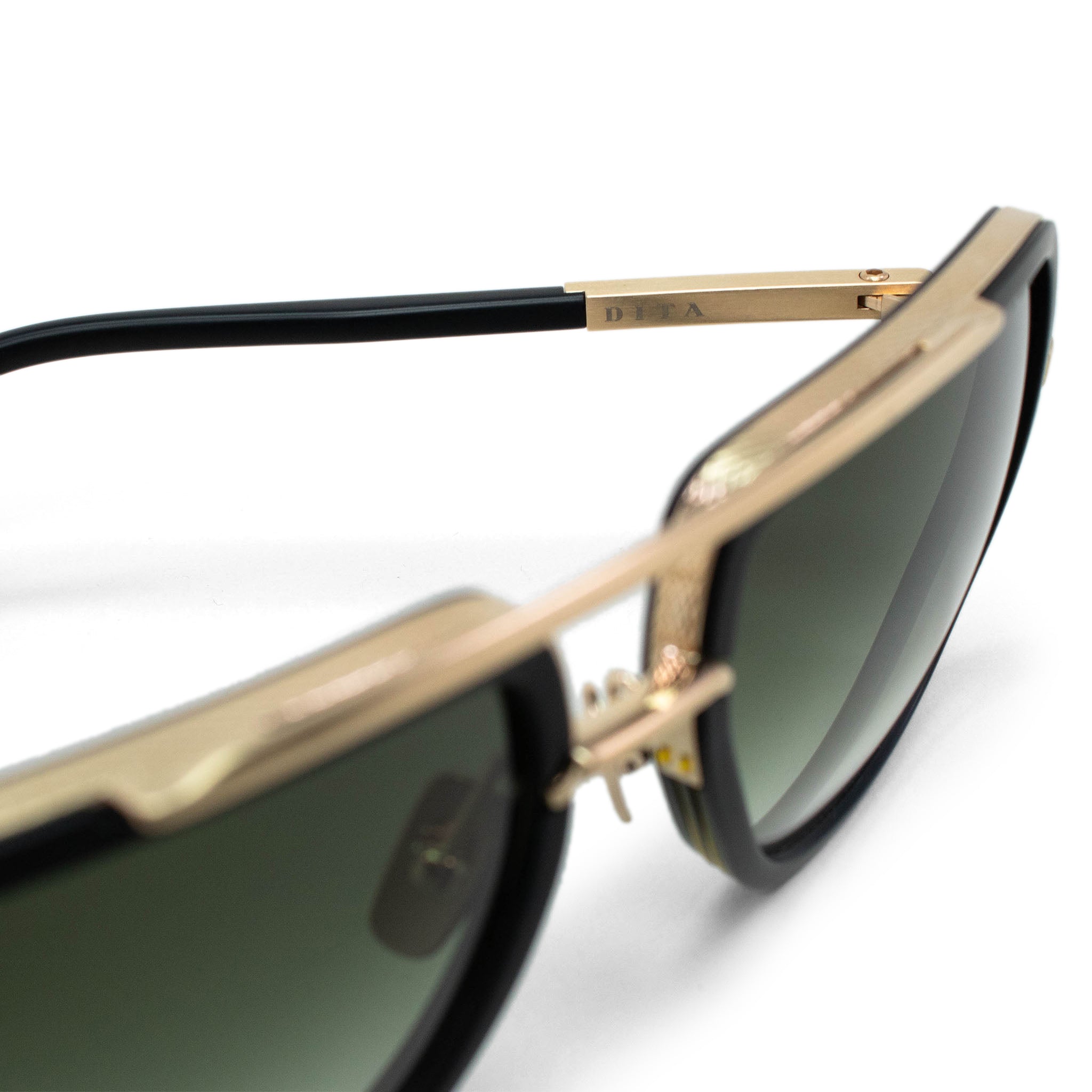 Dita DRX 2030 Mach One Sunglasses for Men & Women - Black/White/Gold Aviator Style Luxury Shades - Perfect for Driving, Beach & Outdoor Activities