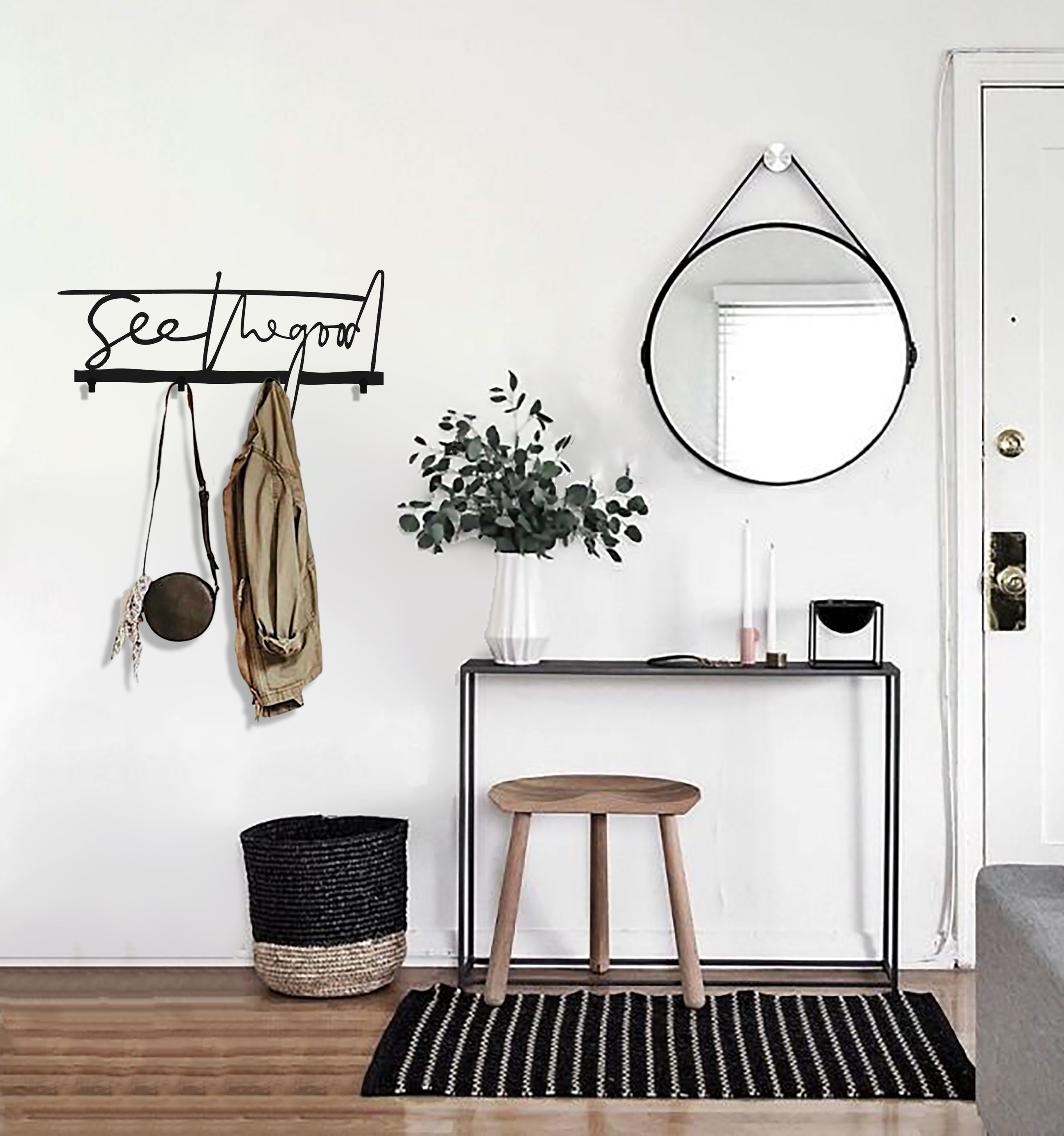 Stylish Metal Coat Rack for Entryway & Bedroom - Durable Hanging Organizer for Jackets, Hats & Accessories | Perfect for Home, Office & Dorm Decor