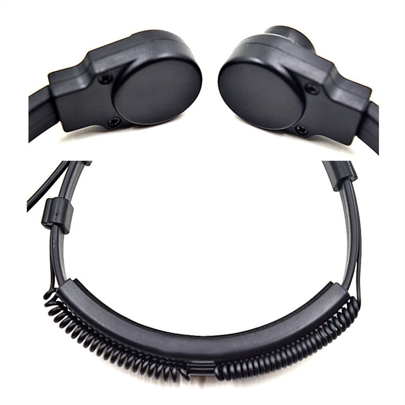 BMINO Throat Microphone Headset with PTT Button - Compatible with Motorola Walkie Talkies for Amateur Radio, Security, Construction & Outdoor Activities