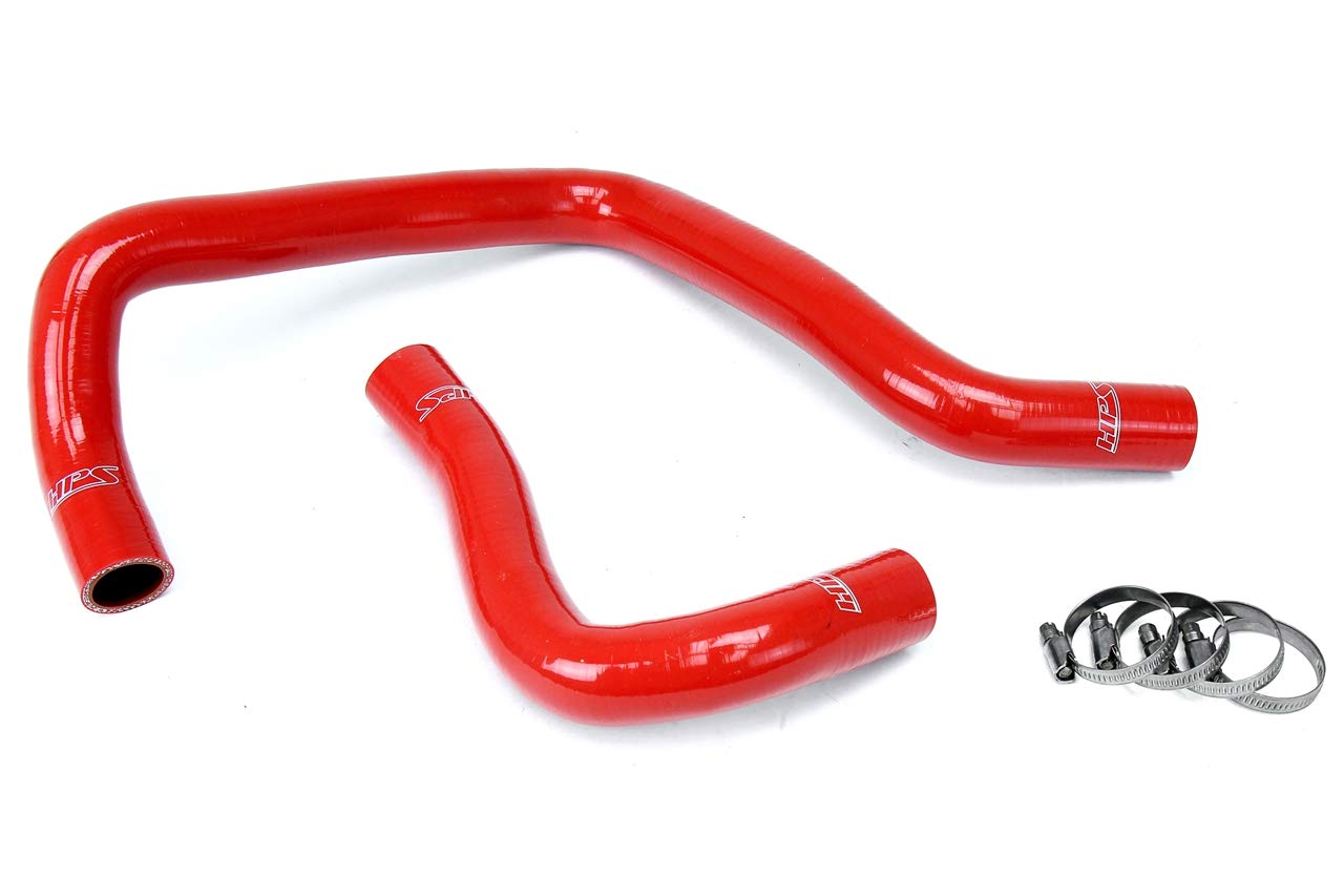 HPS Performance 57-1003-RED Red Silicone Radiator Hose Kit - High Temp Coolant Hose Replacement for Car, Truck & SUV - Perfect for Racing, Off-Road & Daily Driving