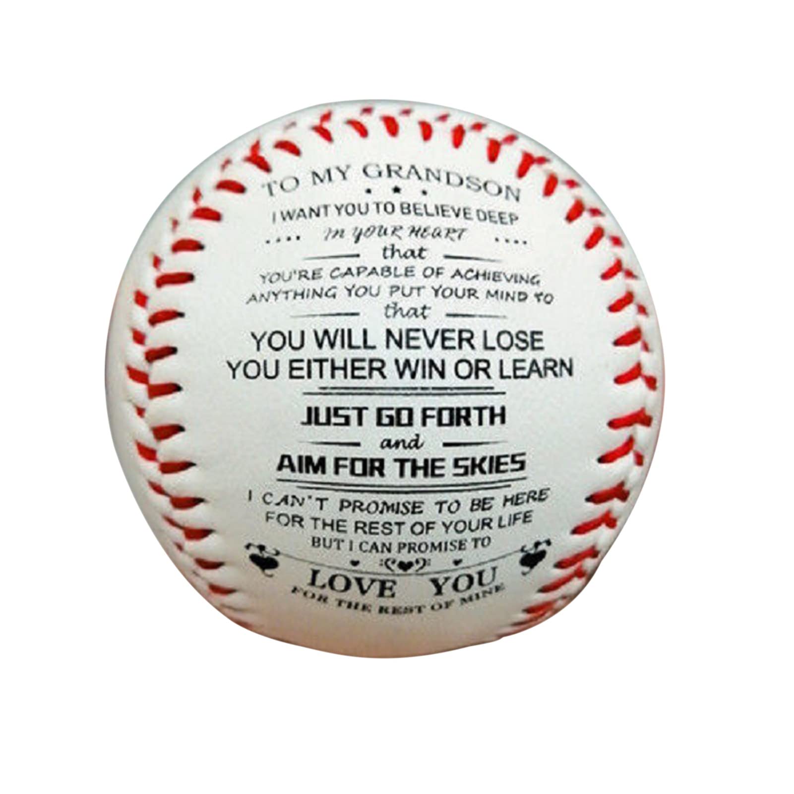 Hollow Design Rubber Baseballs with Inspirational Words - Lightweight, High Elasticity, Durable Softballs for Indoor & Outdoor Practice - Perfect Valentine's Day Baseball Gifts for Players & Coaches