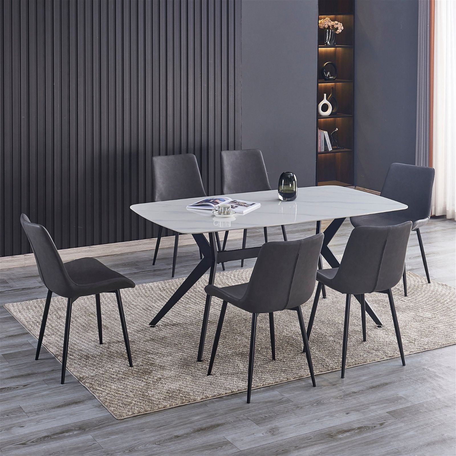 Apollo Modern Dining Chair - Mid Century Wooden Kitchen Chair with Upholstered Seat - Perfect for Dining Room, Kitchen, and Breakfast Nook