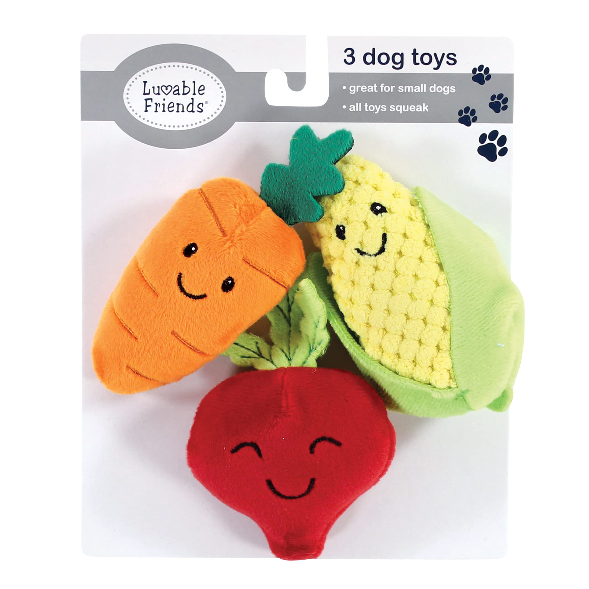 Luvable Friends Unisex Baby Squeaky Plush Dog Toy with Rope - Soft & Safe Chew Toy for Teething Puppies, Interactive Play & Training - Perfect for Puppy Playtime, Crate Training & Bonding Activities