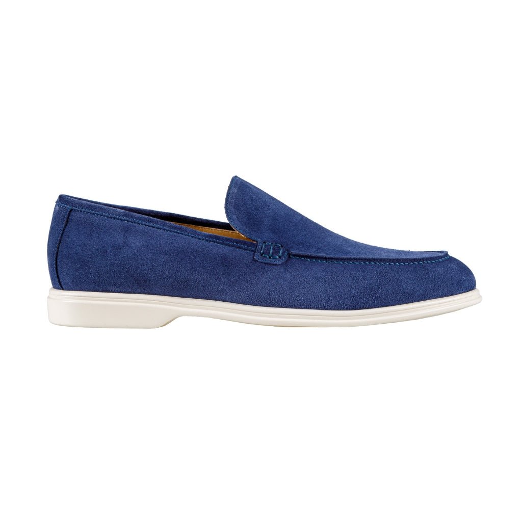 ARTIGIANO ROMA Men's Suede Loafers in Navy Blue - Comfortable Slip-On Shoes for Casual Wear & Office Outfits