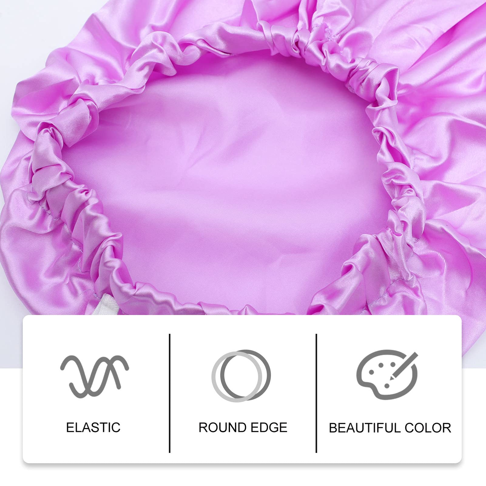 Silk Satin Sleep Cap for Women - Long Hair Bonnet with Adjustable Band, Purple Silk Hair Wrap for Nighttime & Salon Use - Perfect for Dreadlocks, Braids & Natural Hair Protection While Sleeping