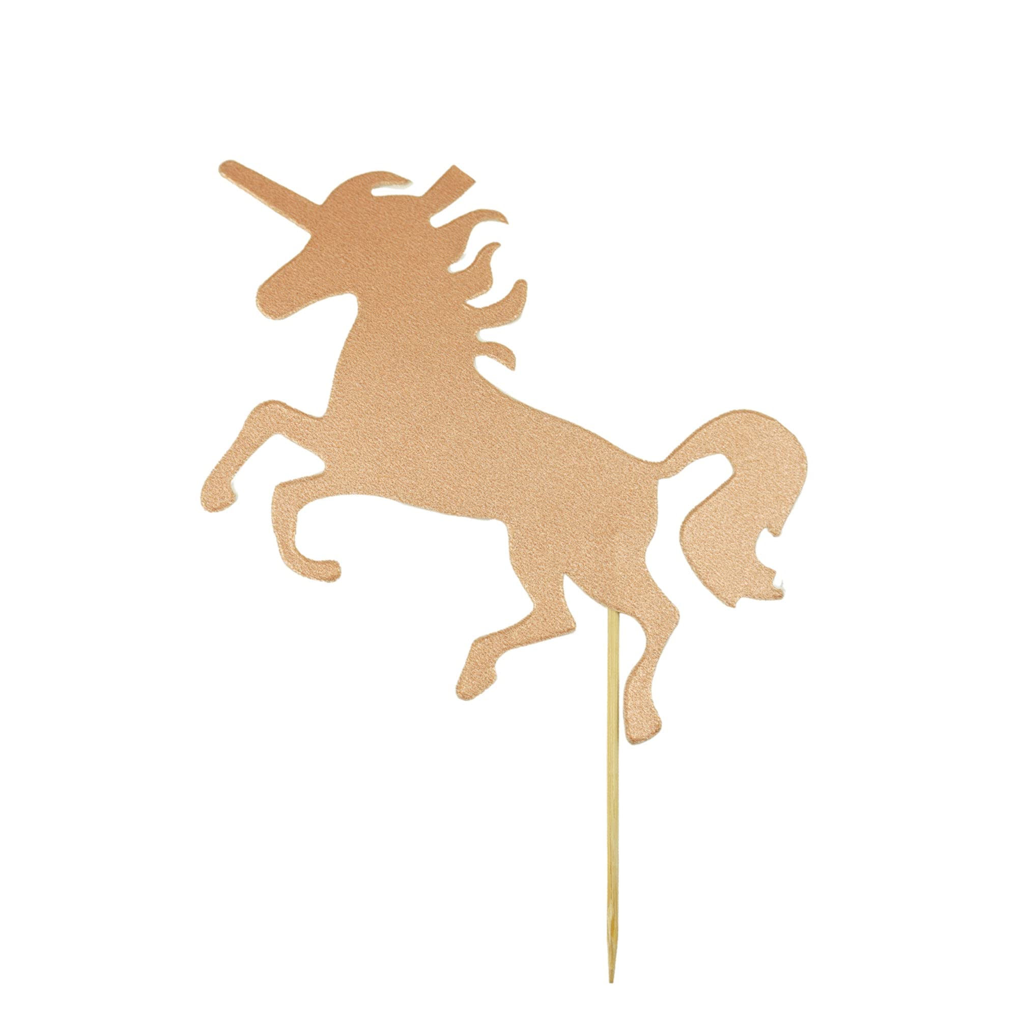 Rose Gold Diamond Glitter Unicorn Cake Topper - 6 Inch Wedding Birthday Party Decoration for Cakes, Cupcakes & Desserts