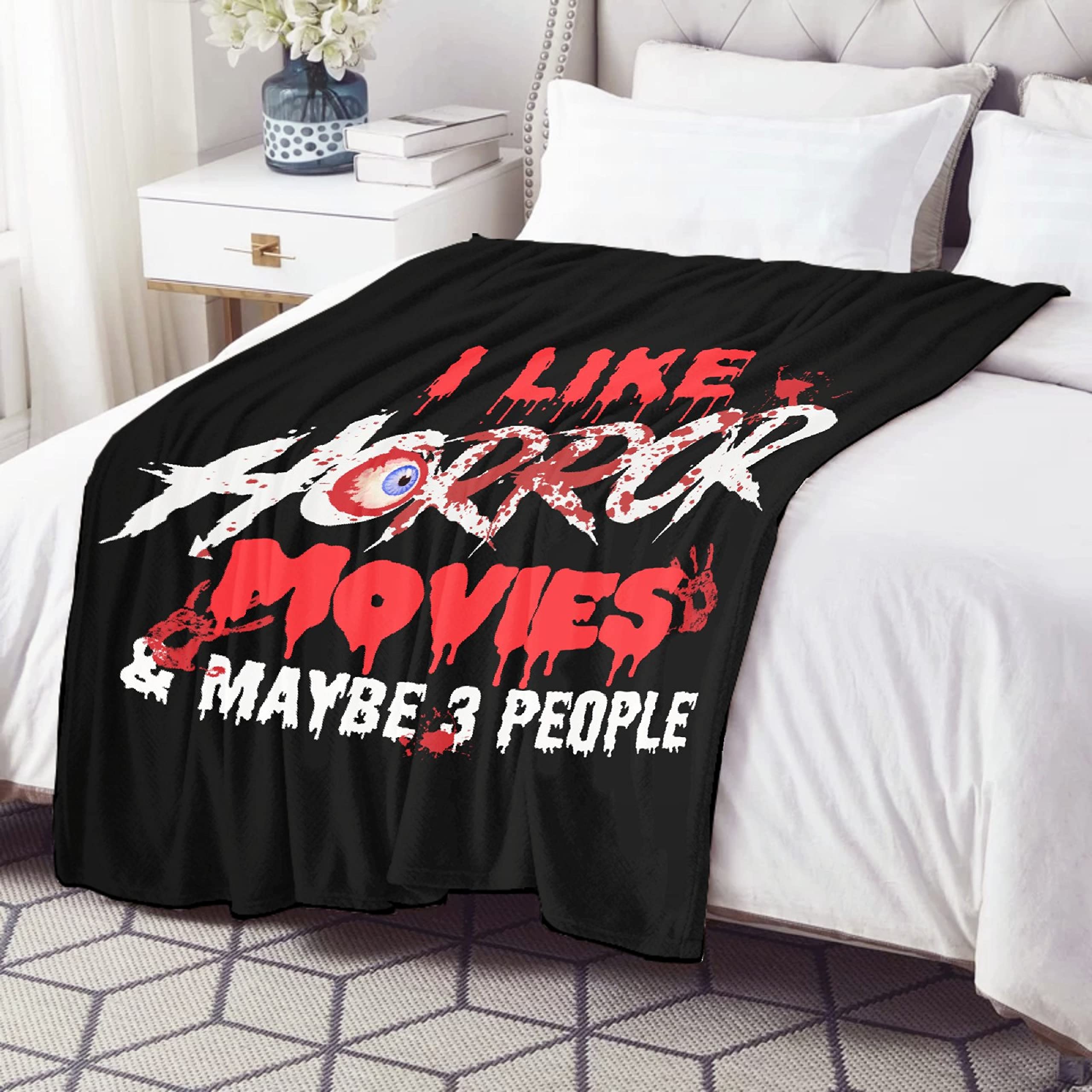 Soft Flannel Plush Throw Blanket - Extra Large 120x90 Inches - Lightweight Air Conditioner Quilt for Women & Men - Halloween Horror Movie Themed Gift - Perfect for Couch, Bed, Sofa & Family Movie Nights