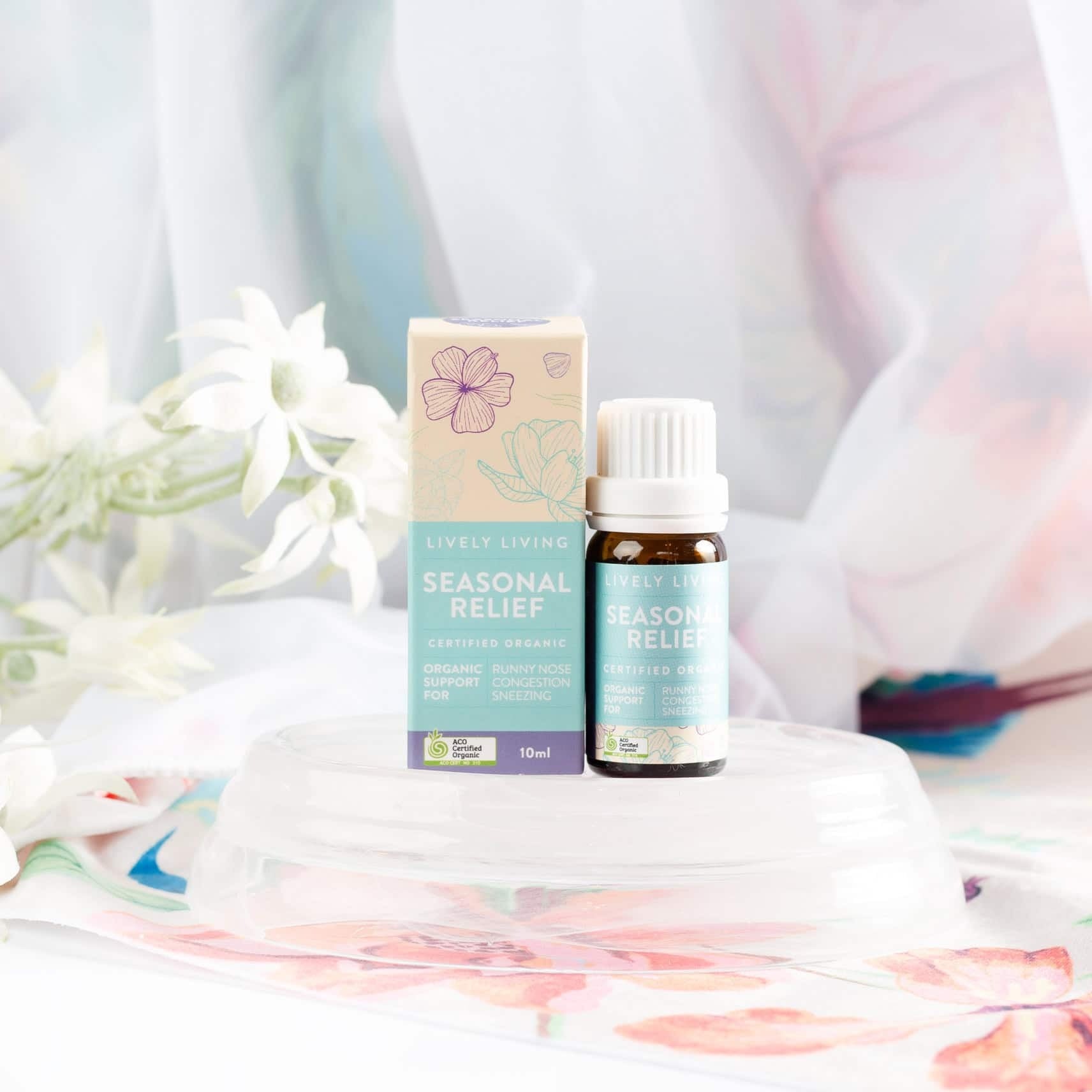 Organic Seasonal Relief Essential Oil 10ml - Natural Aromatherapy for Stress Relief & Relaxation - Perfect for Diffusers, Massage & Home Spa