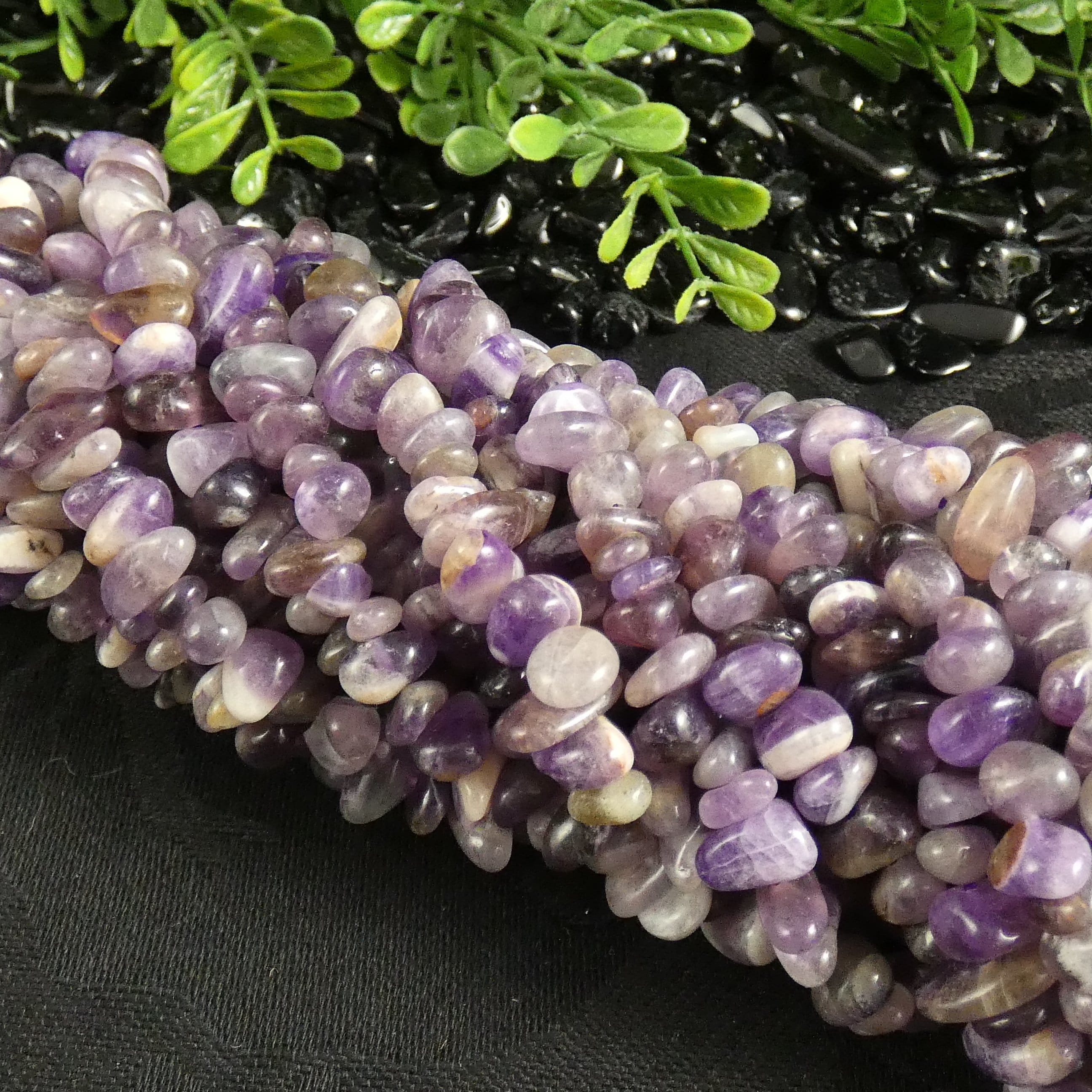 Chevron Amethyst Tumbled Chip Beads - Natural Healing Stones for Jewelry Making, DIY Crafts, Meditation & Spiritual Gifts (Various Sizes)