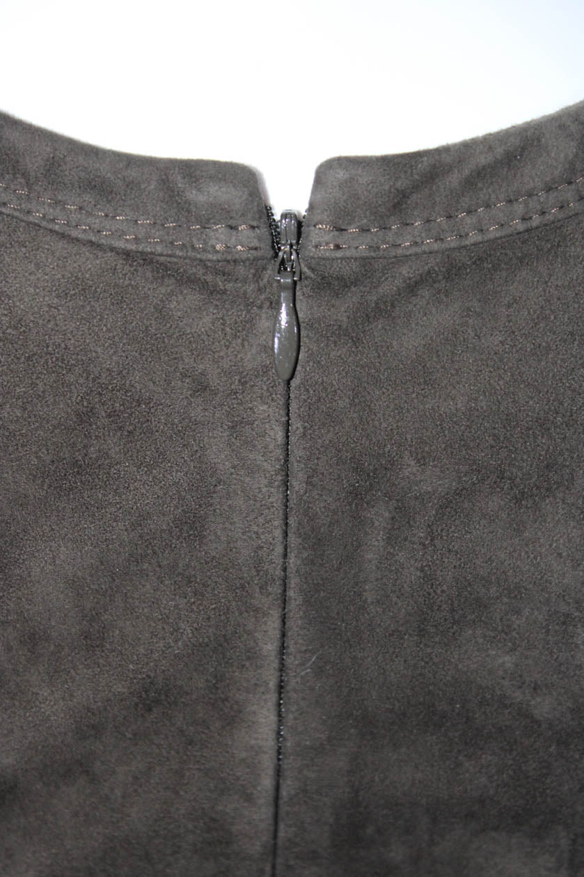 Max Mara Women's Sleeveless Scoop Neck Leather Dress in Green - Perfect for Office Wear, Cocktail Parties & Special Occasions