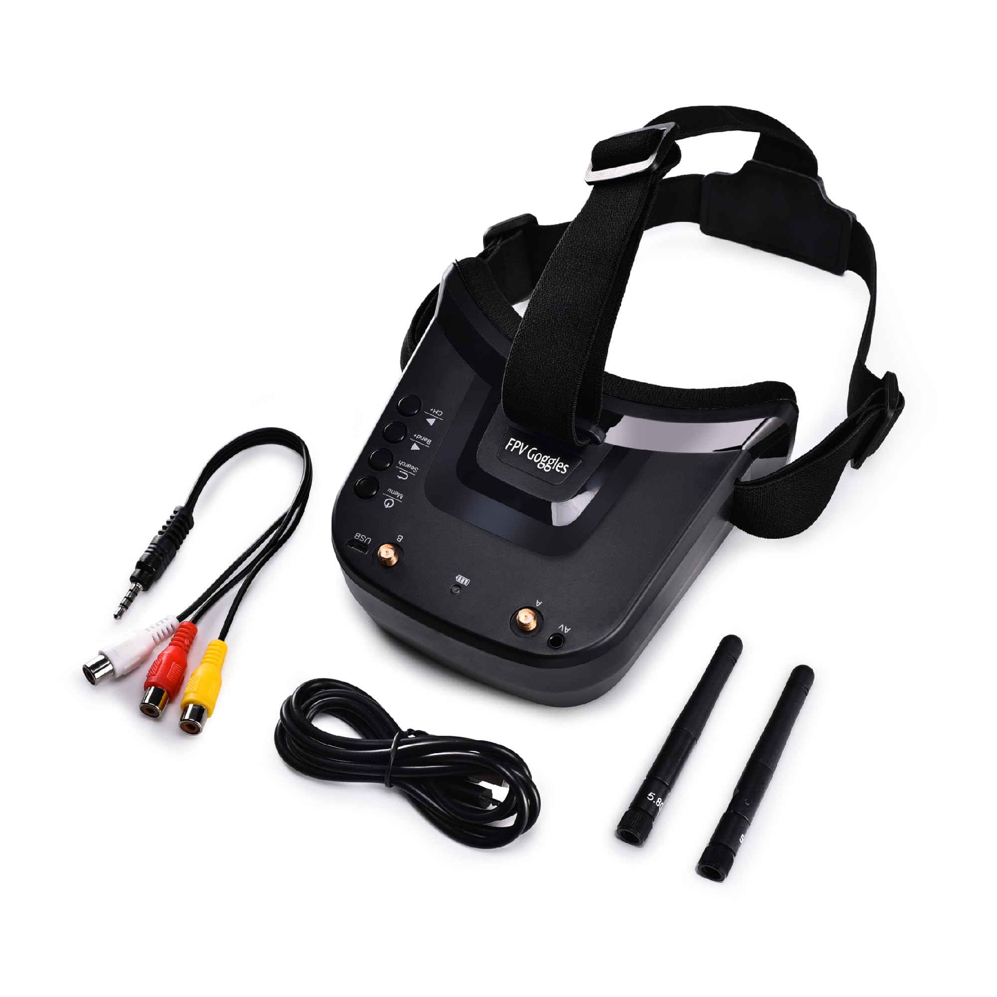 5.8G FPV Goggles with Dual Antennas - 3 Inch HD Screen, 40CH Auto-Scan, Built-in Battery for Analog FPV Drones, RC Cars & Airplanes | Immersive First-Person View Experience for Racing & Aerial Photography by SpeedyBee