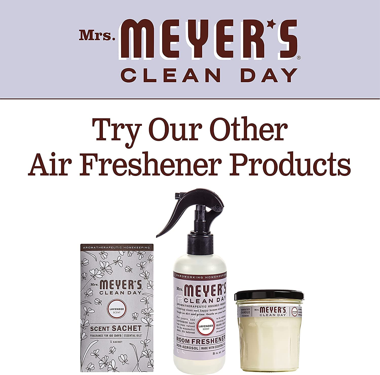 Mrs. Meyer's Clean Day Lavender Room Freshener Spray - 8 Fl Oz (Pack of 6) | Natural Air Freshener for Home, Bathroom & Bedroom | Refreshing Scent for Daily Use