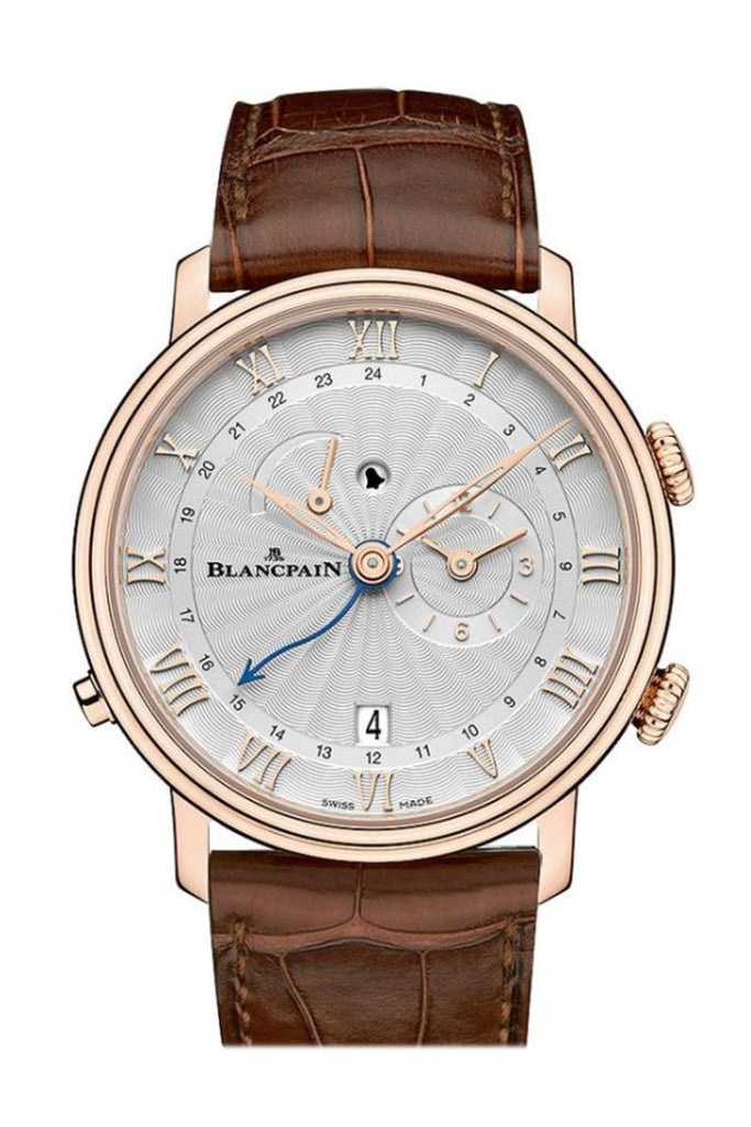 Blancpain Villeret Reveil GMT Alarm Watch - 18k Rose Gold Men's Luxury Timepiece 6640-3642-55B for Business & Formal Occasions