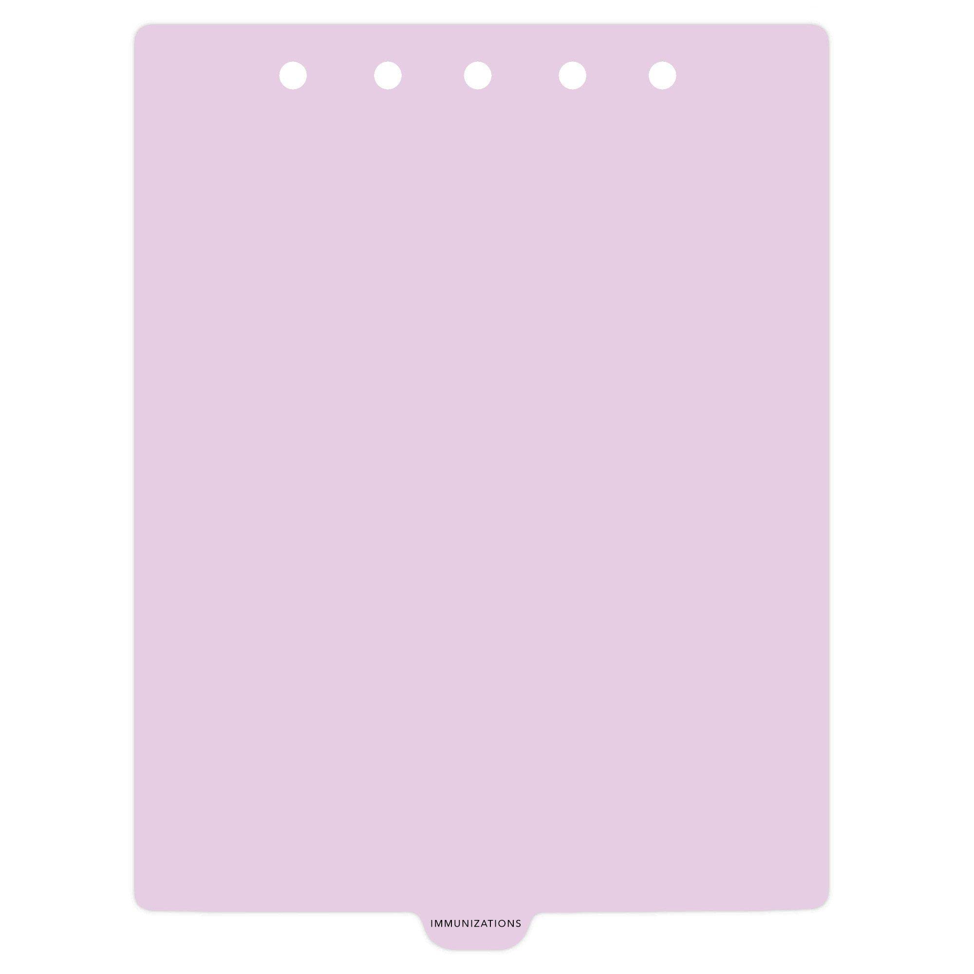 Heavy Duty Plastic Ring Binder Dividers for Immunizations - 1/9 Cut Bottom Tab, 5 Position Tabs, US Letter Size (Pack of 10) - Perfect for Medical Charts, School Organizers & Office Filing Systems