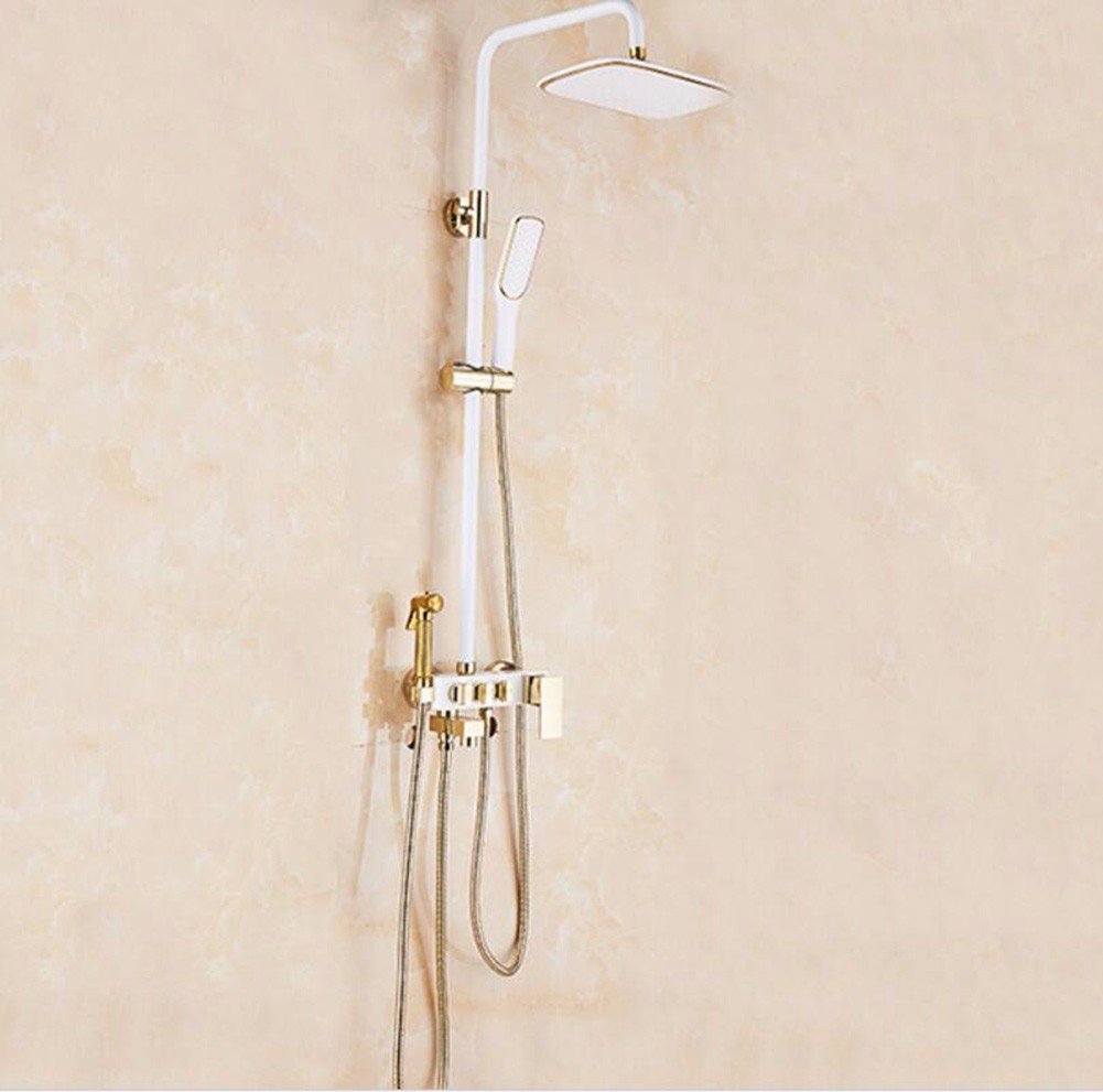 Premium SJQKA High-Pressure Shower Head with Spray Gun - Solid Copper Bathroom Faucet for Strong Water Flow - Ideal for Relaxing Showers, Spa-Like Experience & Water Conservation