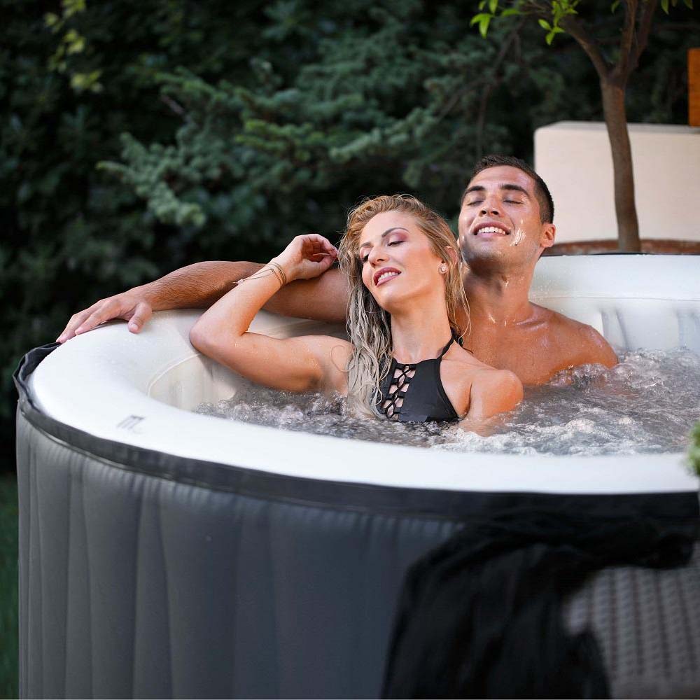 MSpa Aurora 6-Person Inflatable Bubble Hot Tub with 130 Air Jets - Portable Outdoor Spa for Relaxation, Hydrotherapy, and Backyard Parties (Model AU06)