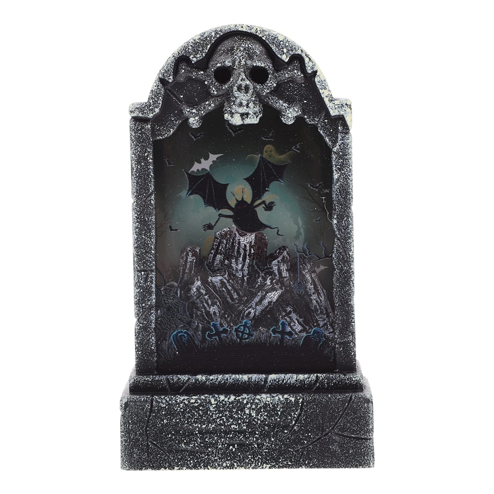 Amosfun 1PC Halloween LED Headstone Prop - Spooky Graveyard Decor for Party, Home & Desktop Decoration | Unique Glow-in-the-Dark Party Accessory for Haunted House, Themed Events & Horror Nights