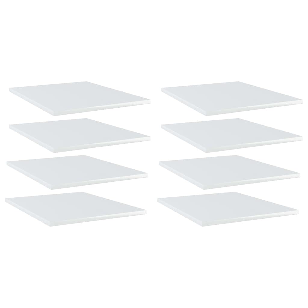 8-Piece High Gloss White Bookshelf Replacement Panels - Floating Shelves for Book Storage & Display - Durable Organizer Shelves for Home Office, Living Room & Bedroom (Accessories Not Included)