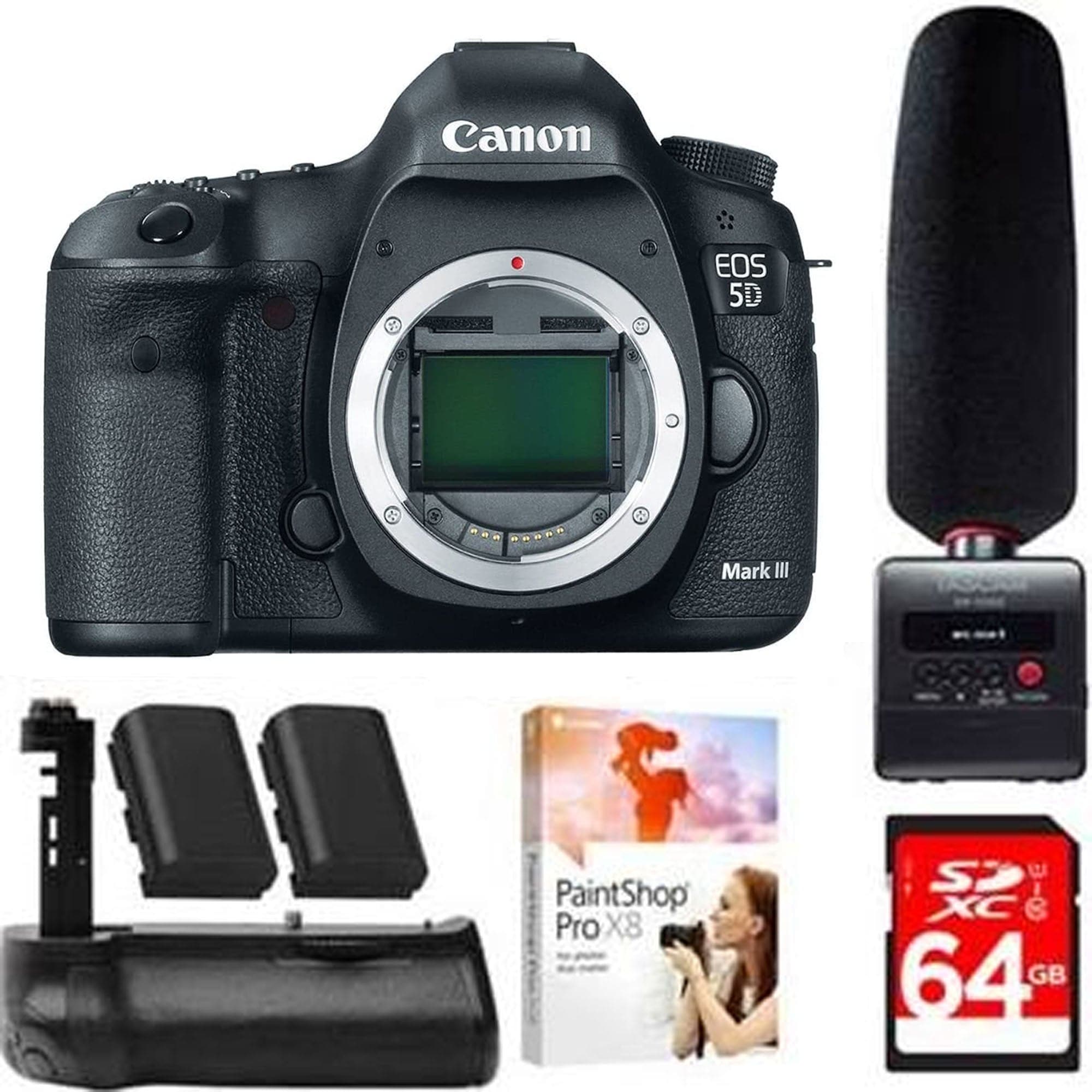 Canon EOS 5D Mark IV 30.4MP Full Frame DSLR Camera Body with Tascam Audio Recorder & Professional Microphone Kit - Perfect for Wedding Photography, Vlogging & Studio Recording