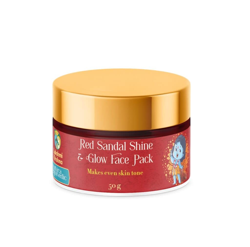 Lakshmi Krishna Red Sandalwood Glow Kit - Face Pack, Scrub, Gel & Wash for Radiant Glowing Skin | Hydrating, Dark Spot Reduction, Anti-Aging | Perfect for Daily Skincare & Bridal Beauty Routine