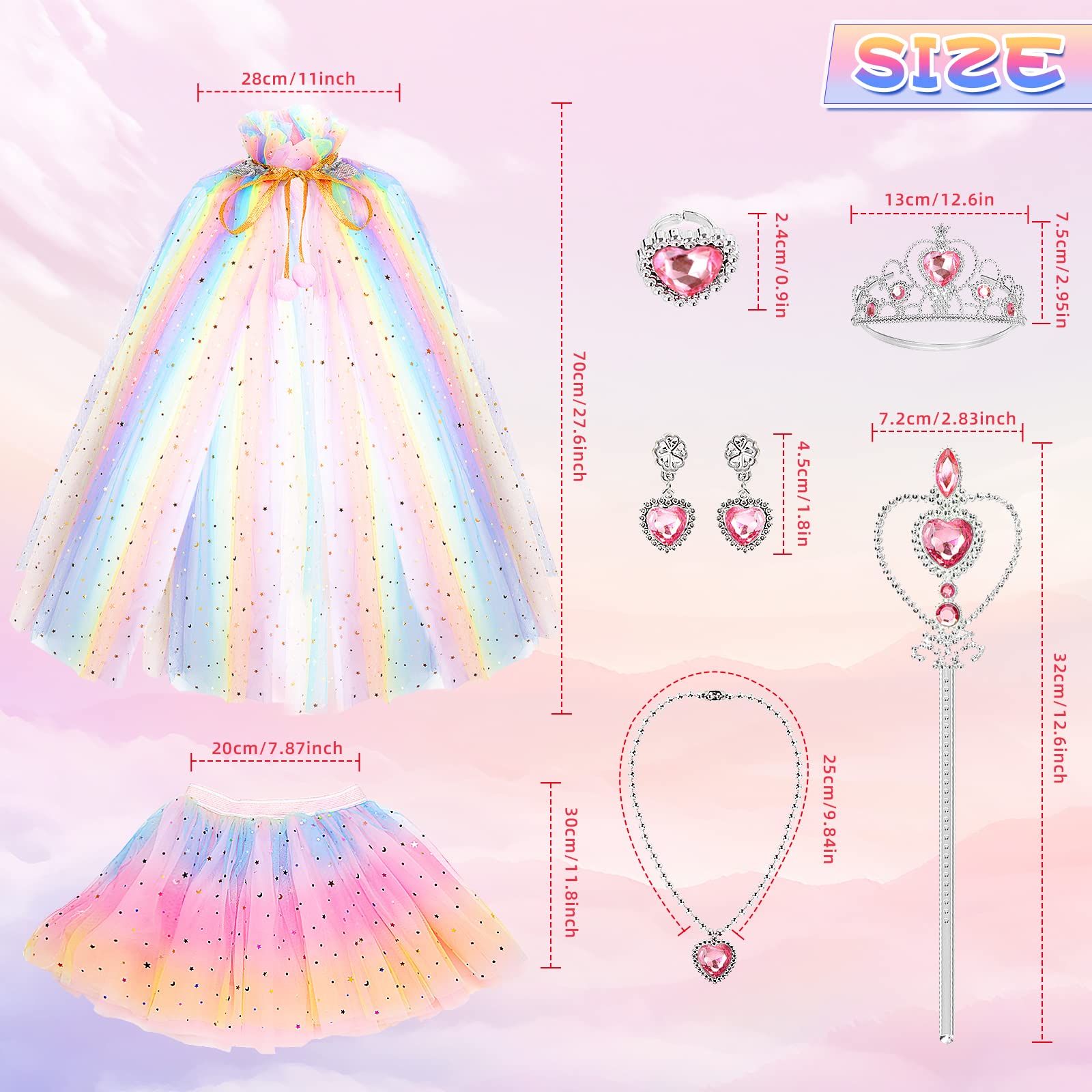 **Princess Dress for Girls 4-6 Years Old | Elegant Cape & Skirt Costume Set | Perfect Easter & Birthday Gift for Toddlers | Dress-Up Play, Birthday Parties & Photo Shoots**