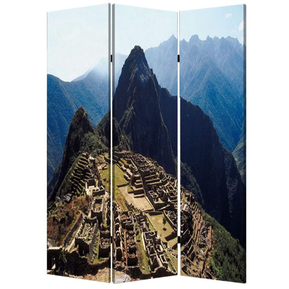 Screen Gems Machu Picchu Room Divider - Handcrafted Wooden Folding Partition for Home & Office Decor - Perfect for Living Room, Bedroom, and Studio Space Division