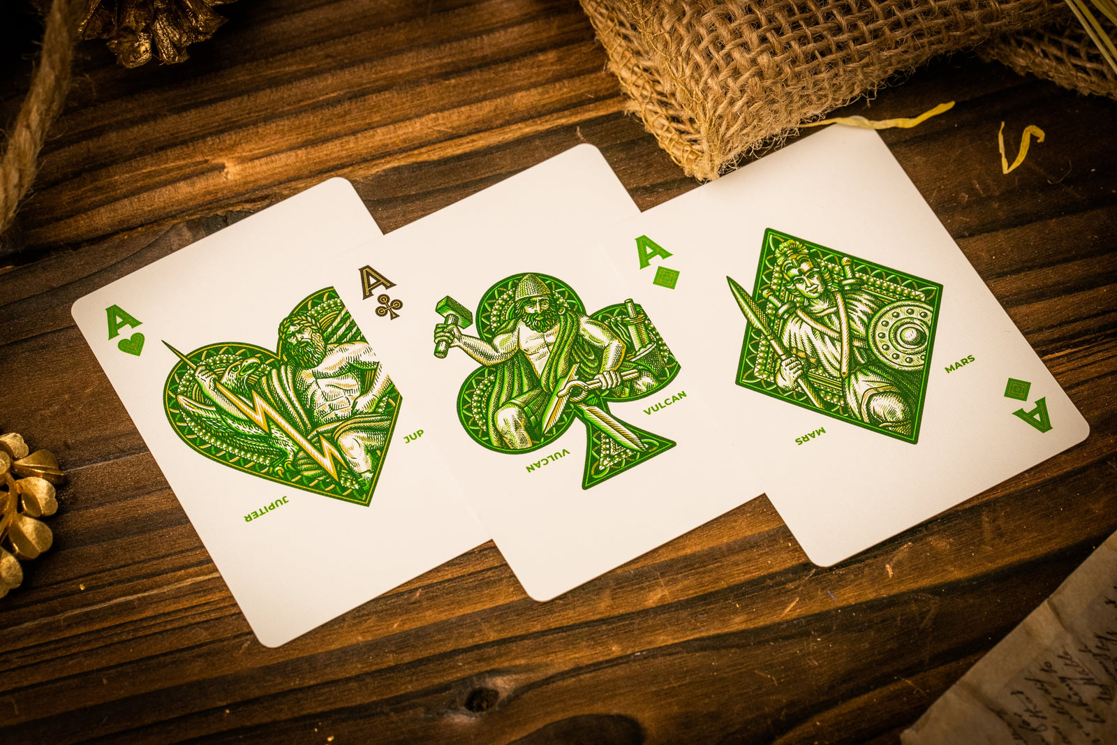Premium Caesar Playing Cards - Green Edition | Classic Poker & Card Games | Perfect for Casino Nights, Magic Tricks & Family Game Nights
