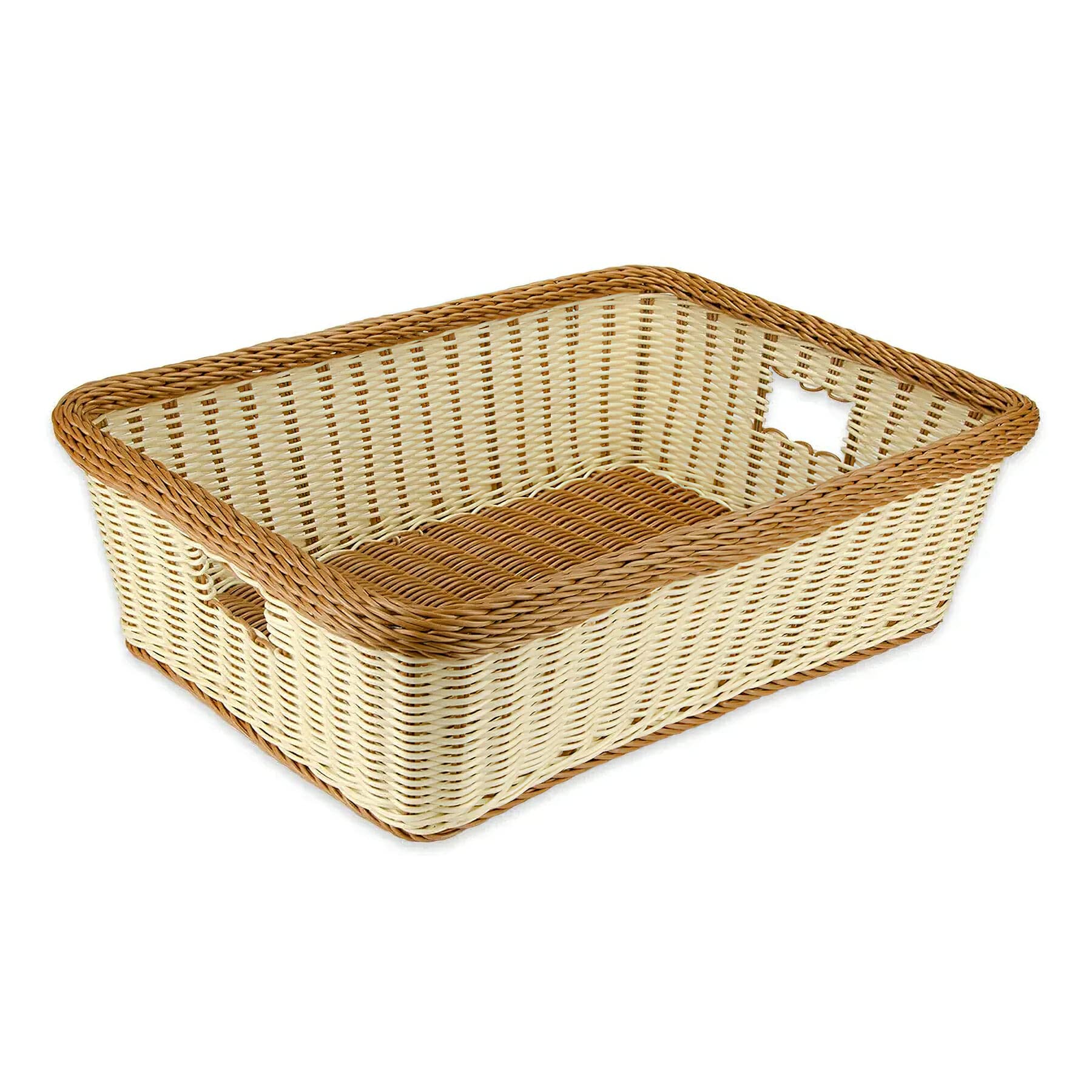 G.E.T. WB-1517-TT 23x17 Inch Rectangular Polyweave Bread Basket - Multicolor Woven Serving Tray for Bakery, Rolls, Pastries - Perfect for Restaurants, Catering, and Home Dining