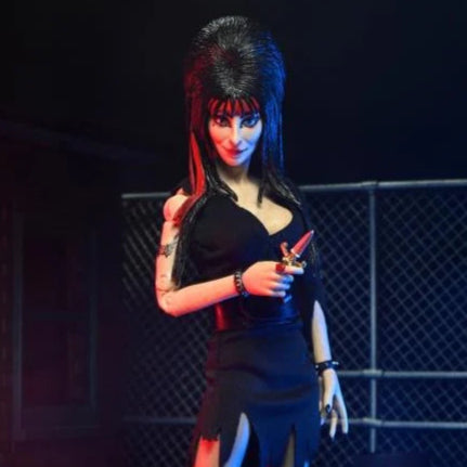 Elvira Mistress of the Dark Commando Outfit Action Figure - Collectible Horror Movie Character Toy for Display & Halloween Decor
