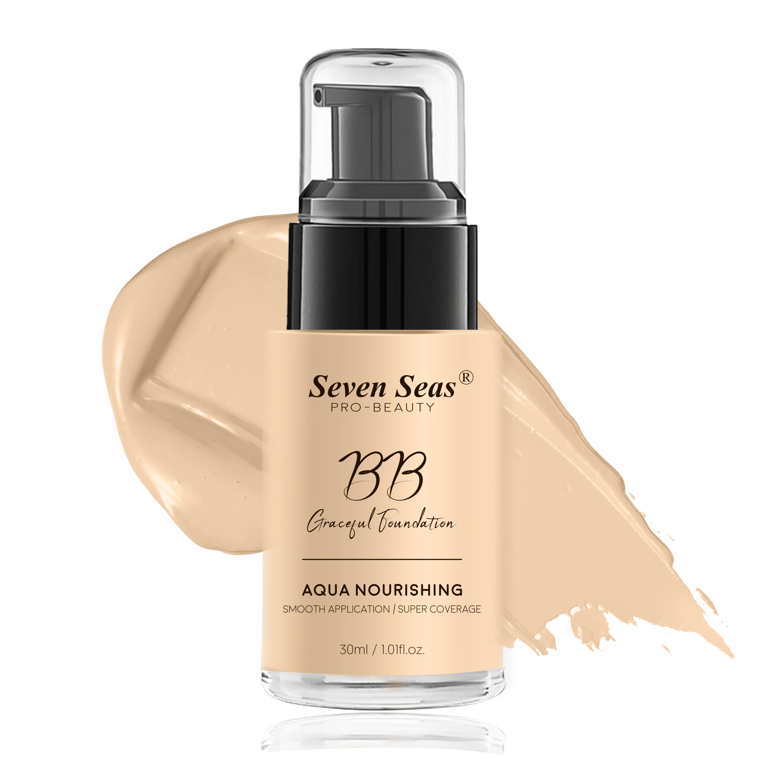 Seven Seas BB Gracefull Foundation - Aqua Nourishing Face Makeup with Smooth Application & Full Coverage for Women (2-Pack, 30ML) | Perfect for Daily Wear, Special Occasions & Photo Shoots