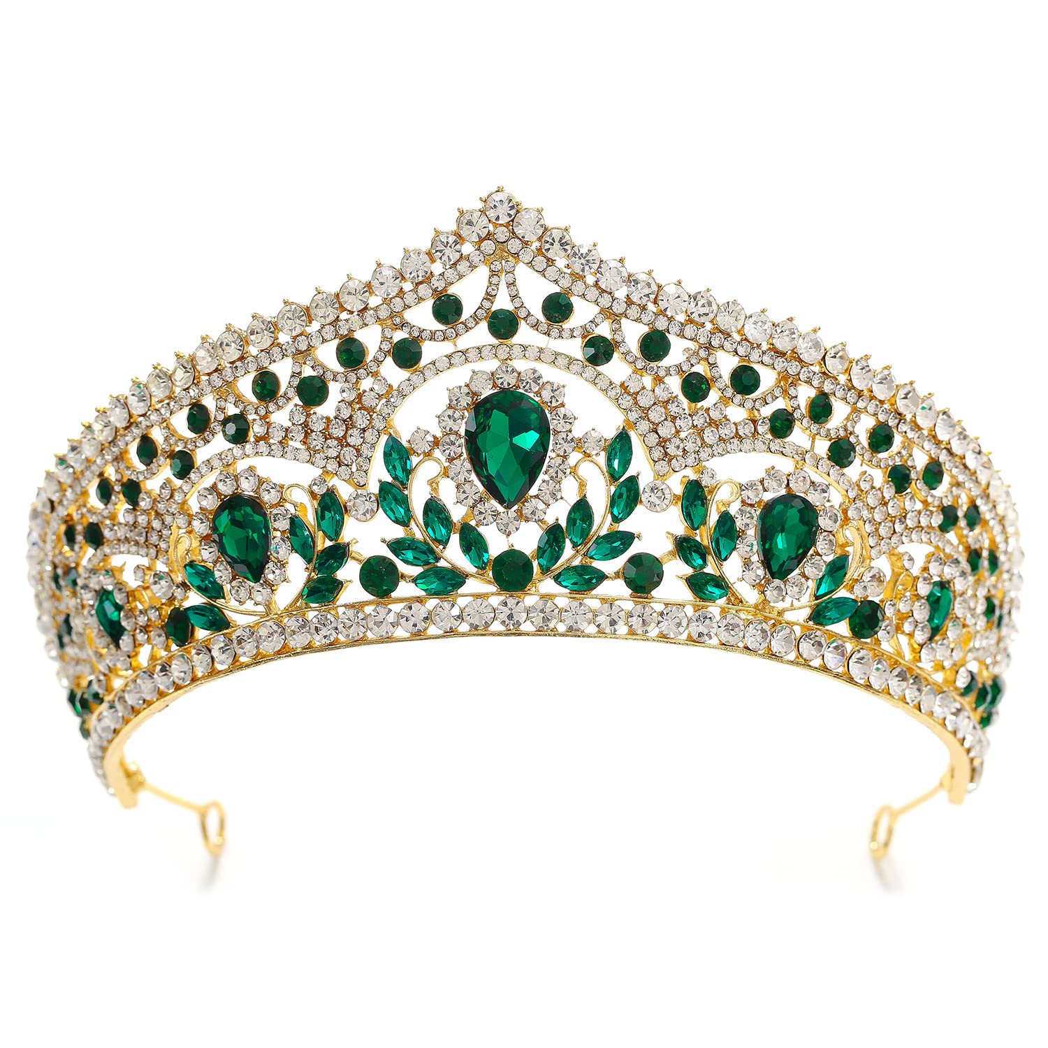 Elegant Women's Crown Hair Accessories - Wedding Headbands & Girls' Dress Jewelry for Birthday Parties (5 Colors, Green) - Perfect for Bridal, Prom, and Special Occasions