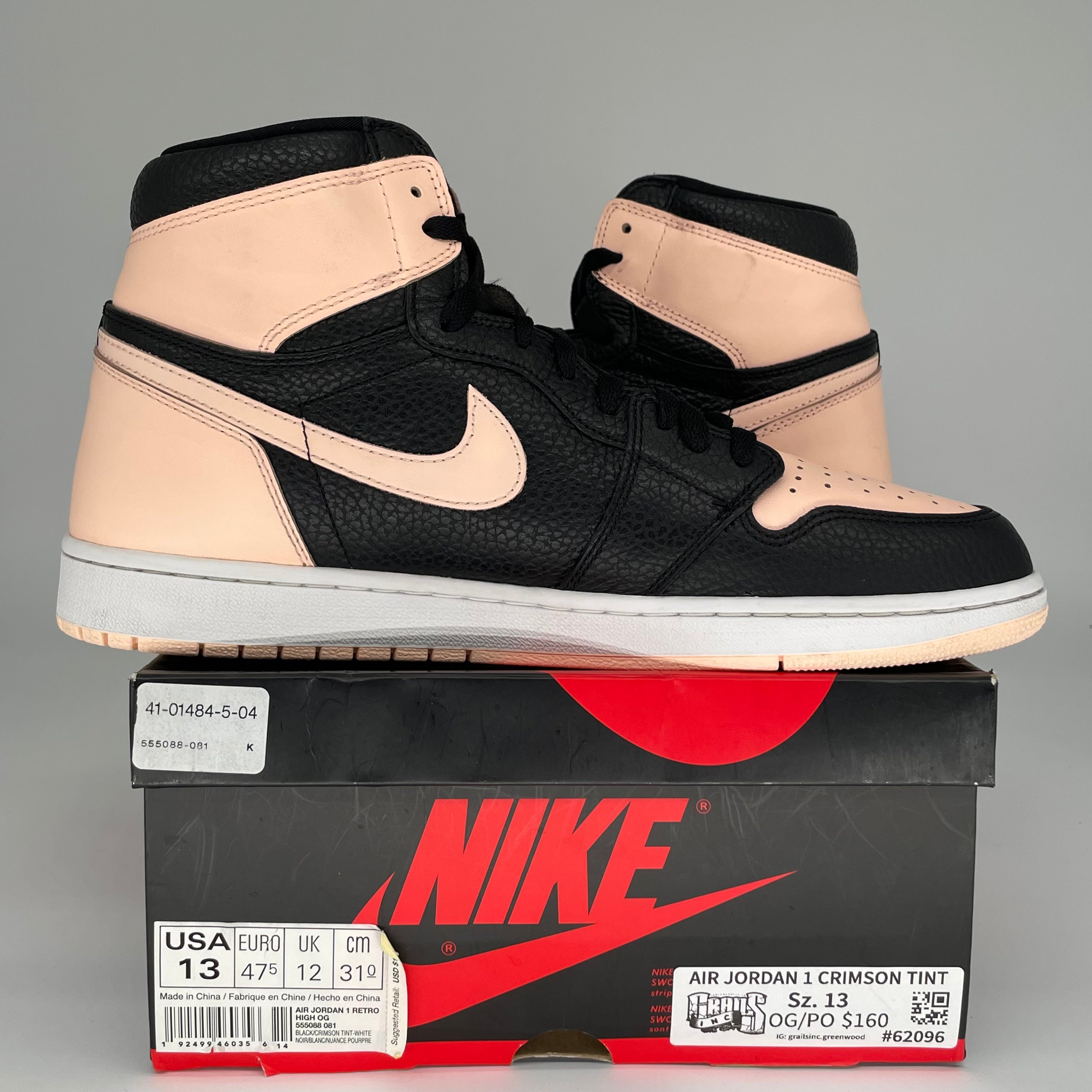 AIR JORDAN 1 CRIMSON TINT Men's Basketball Shoes Size 13 (555088-081) - Retro High Tops for Sneaker Collectors & Street Style Fashion
